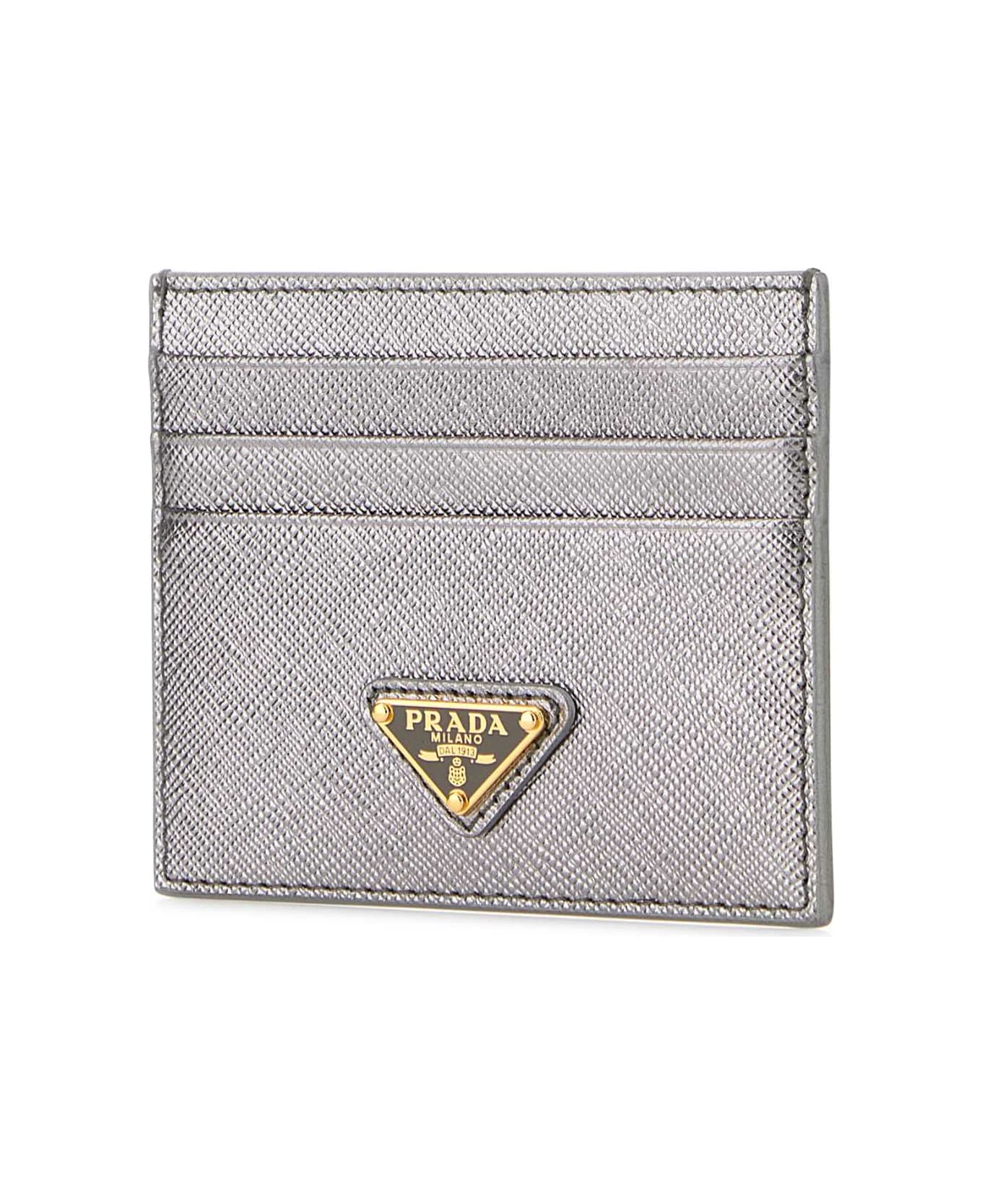 Prada Silver Leather Card Holder - CROMO