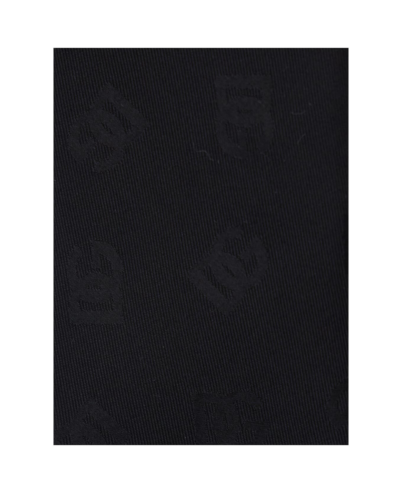 Dolce 
Gabbana Black Tie With Tie Closure On The Rear And All-over Logo Embroidery In Silk Man - Nero
