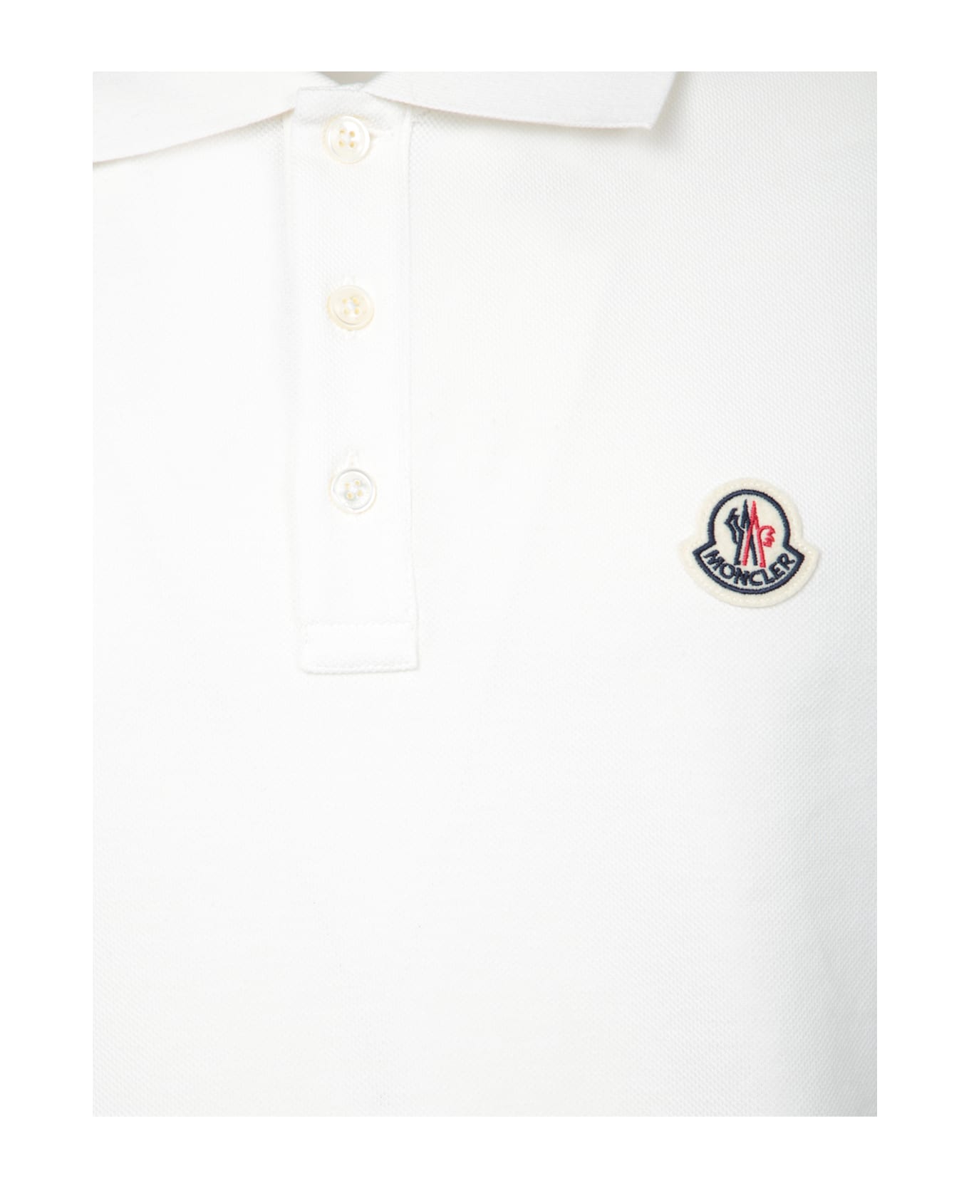 Moncler Logo Patch Short-sleeved Polo Shirt - White