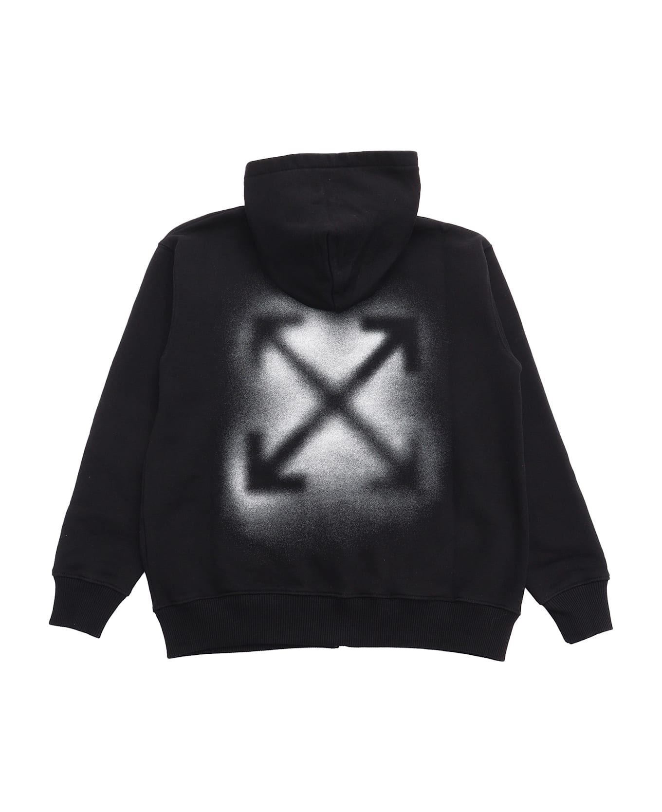 Off-White Arrow Spray Hoodie Zip Up Black - White - BLACK