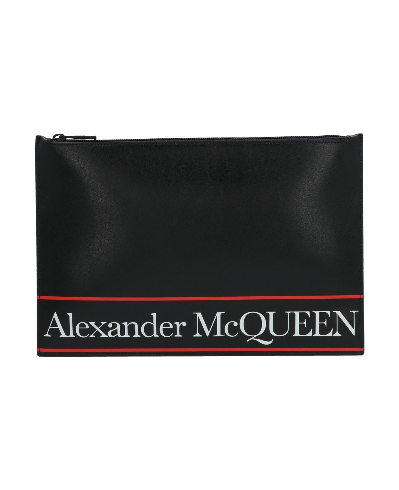 Alexander McQueen Logo Print Clutch - Black バッグ
