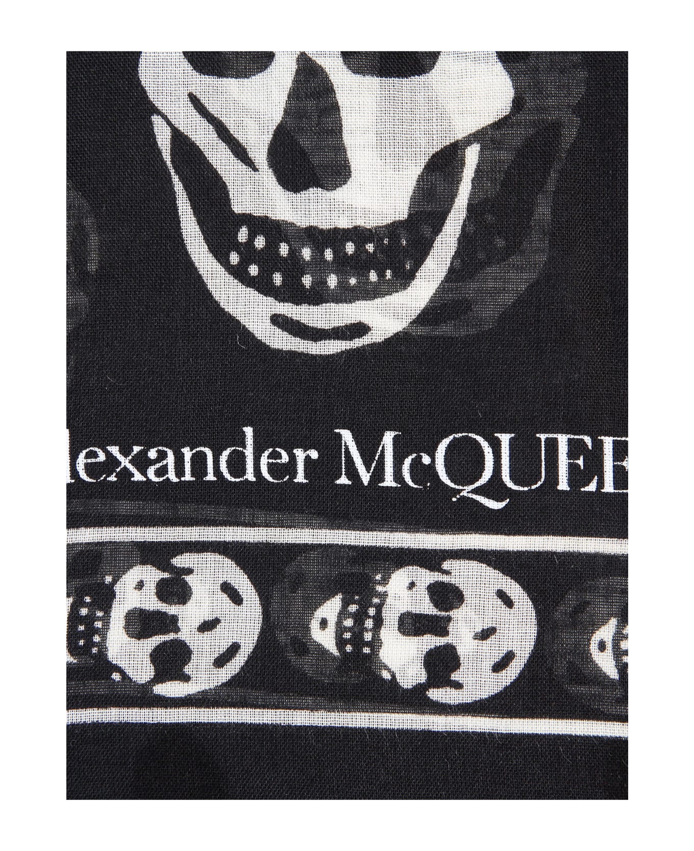 Alexander McQueen Skull Print Scarf - Black スカーフ＆ストール