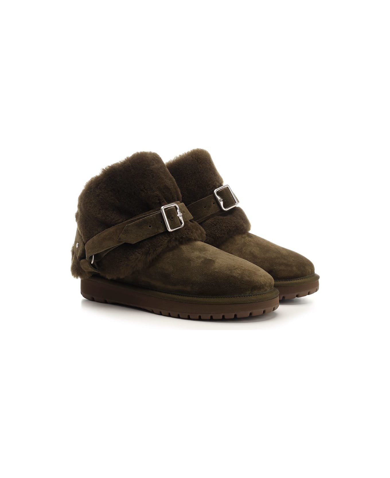 Burberry 'chubby' Shearling Boots - Green ブーツ