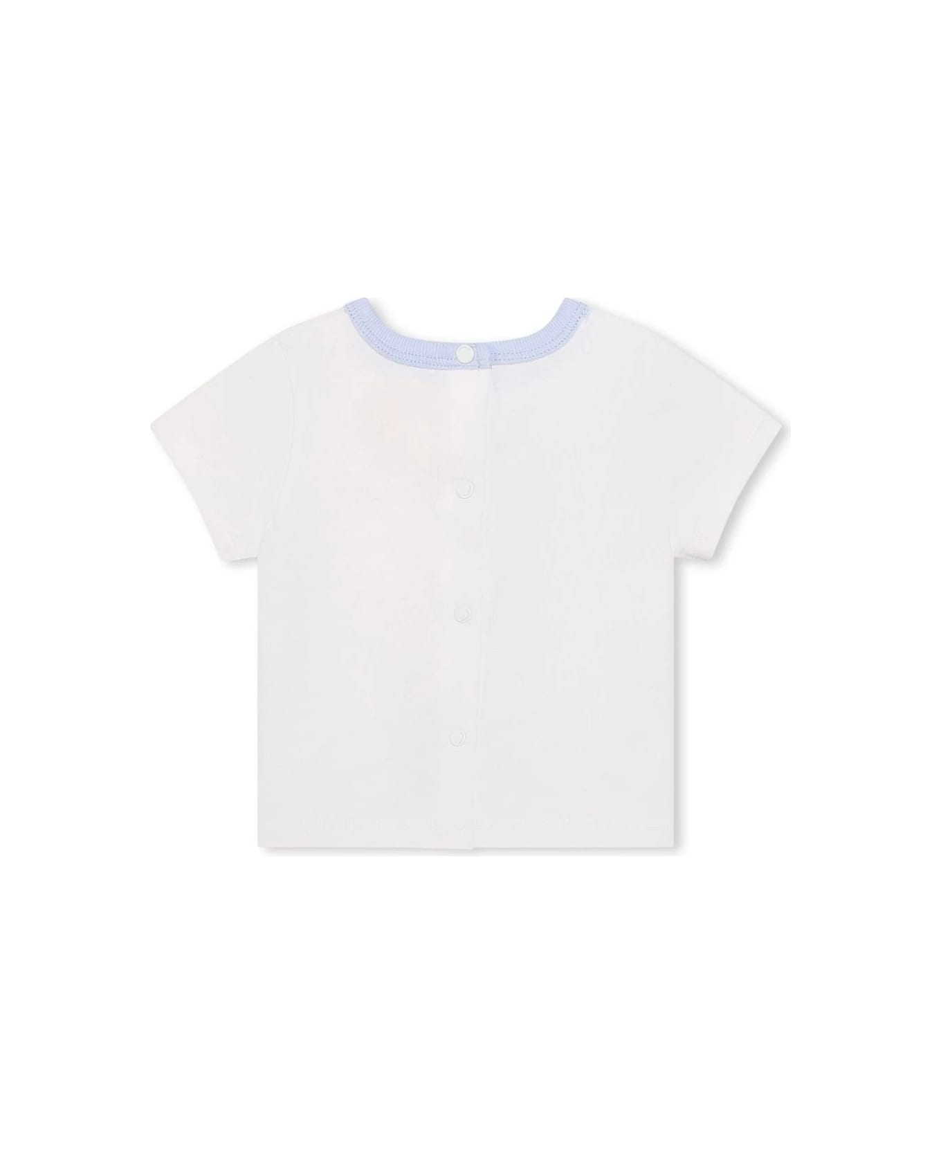 Givenchy 4g T-shirt And Dungaree Set In White And Light Blue - Blue