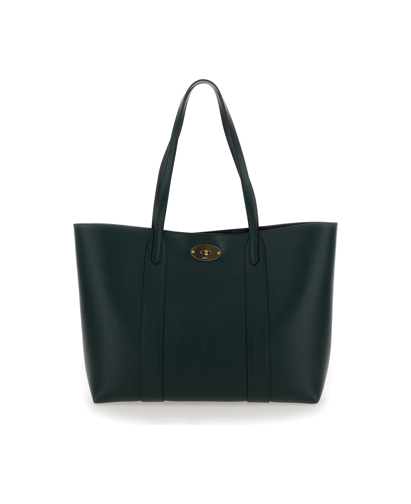 Mulberry 'bayswater Small' Green Tote Bag With Postman's Lock Closure In Leather Woman - Green