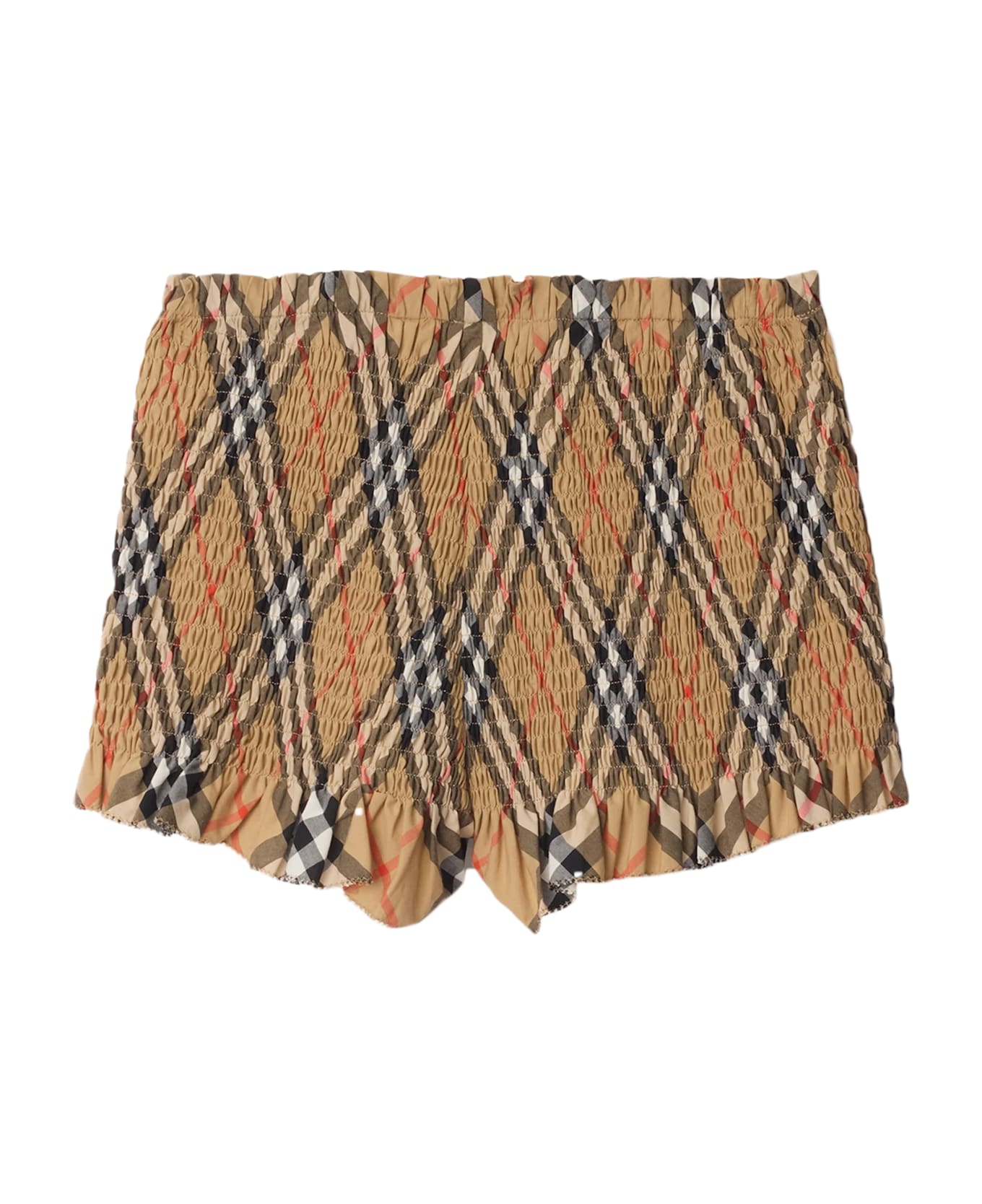 Burberry Check Cotton Shorts - Sabbia