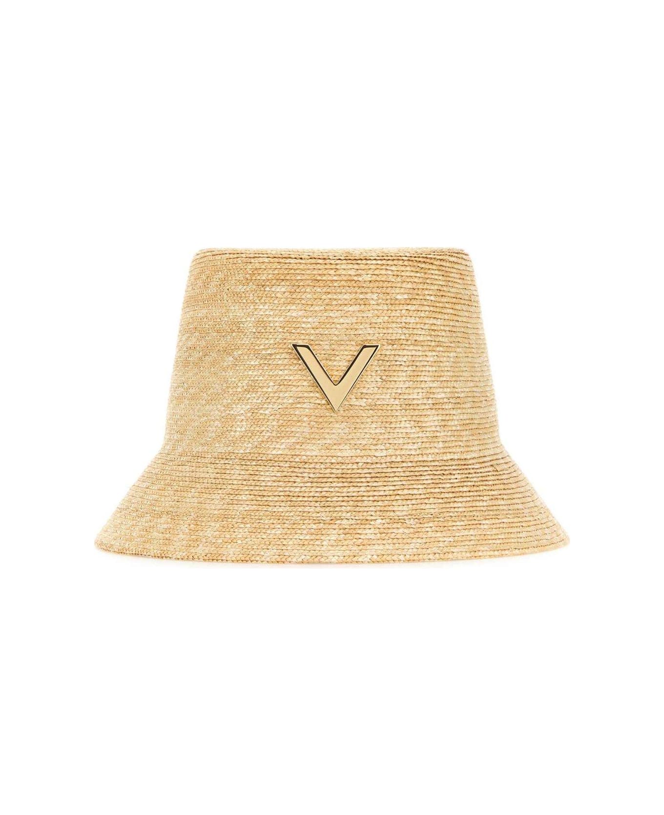 Valentino Garavani Vlogo Plaque Bucket Hat - Beige