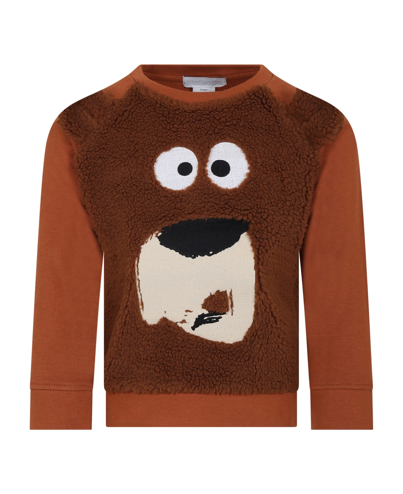 Stella McCartney Kids Brown Sweatshirt For Boy With Bear - Brown