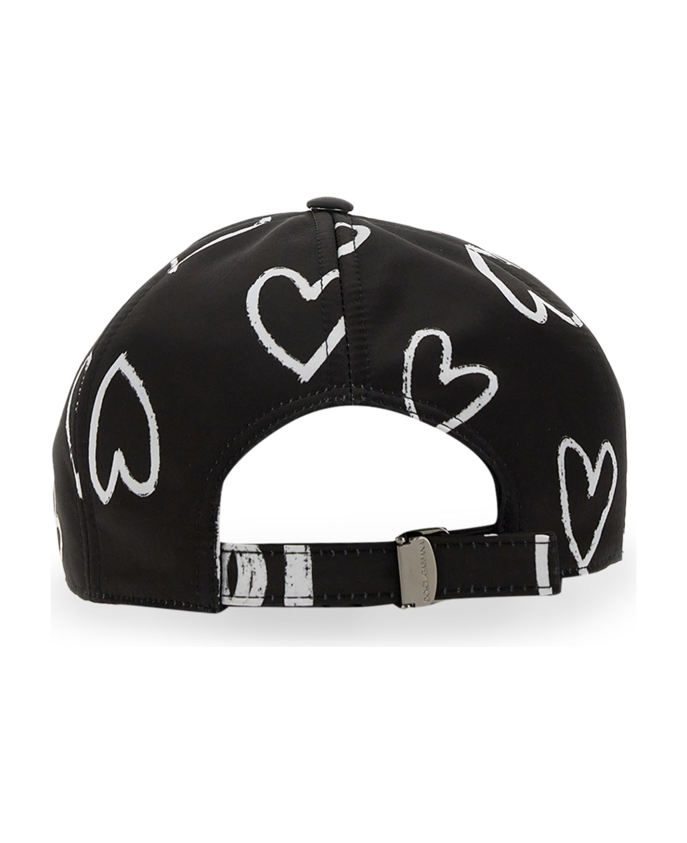Dolce & Gabbana Baseball Hat With Hearts - NERO