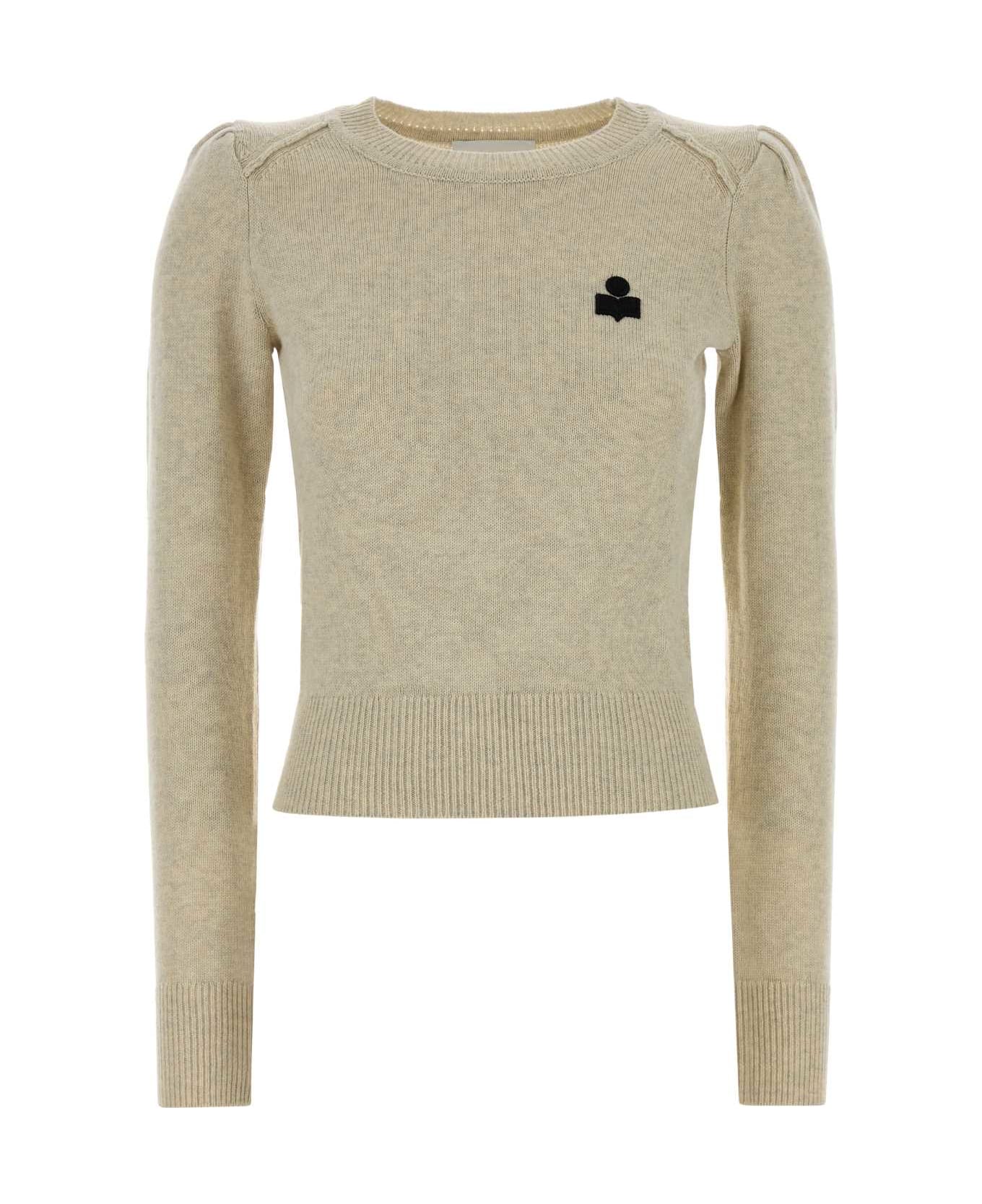 Marant Étoile Melange Cream Cotton Blend Abelle Sweater - LIGHTGREY