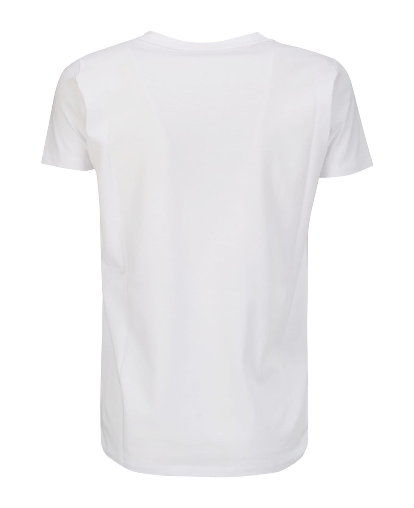 Stefano Mortari S/s Cotton T-shirt With Linen Detail - WHITE/DETAILS OR ANTHRACITE