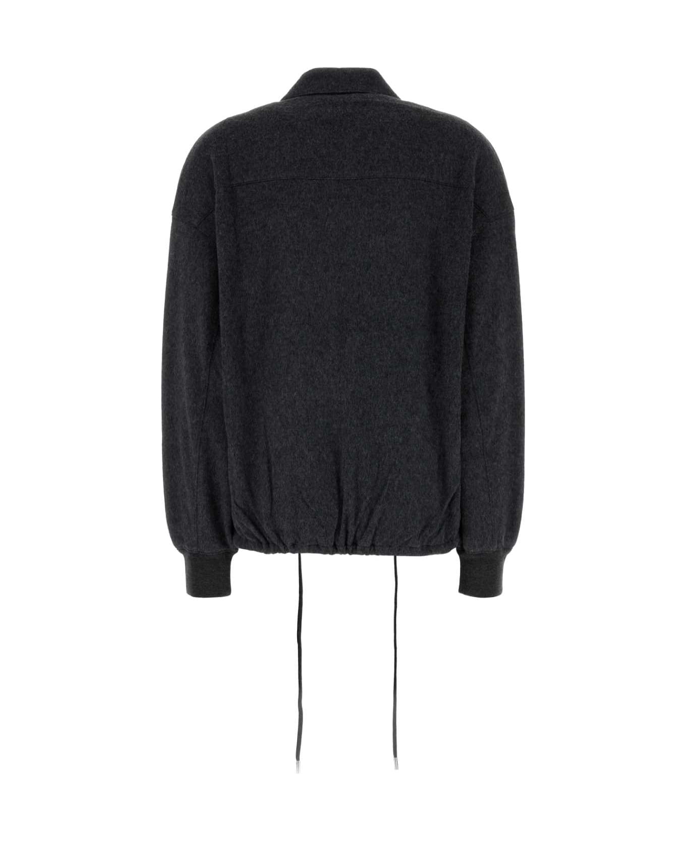 Prada Dark Grey Wool Blend Sweatshirt - ARDESIA