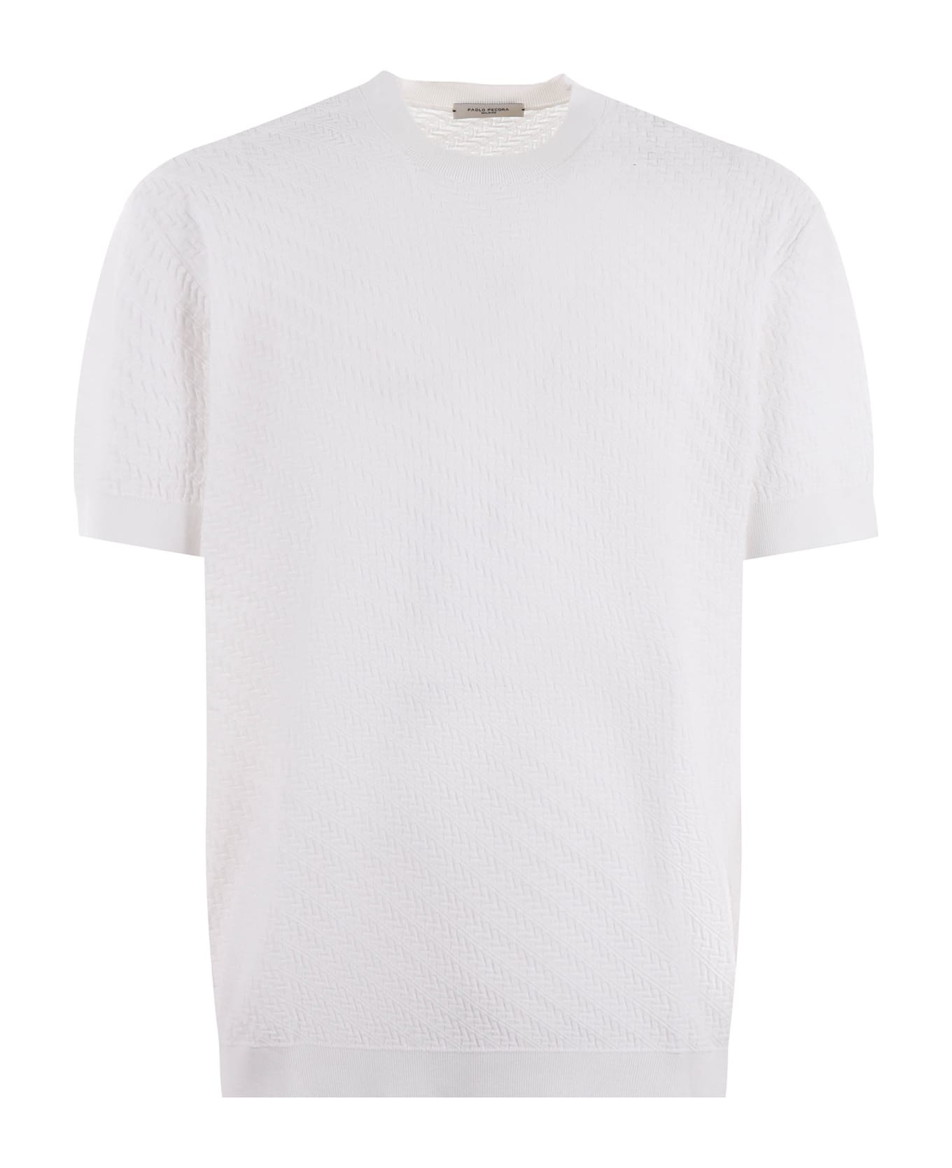 Paolo Pecora T-shirt In Cotton Thread - Bianco