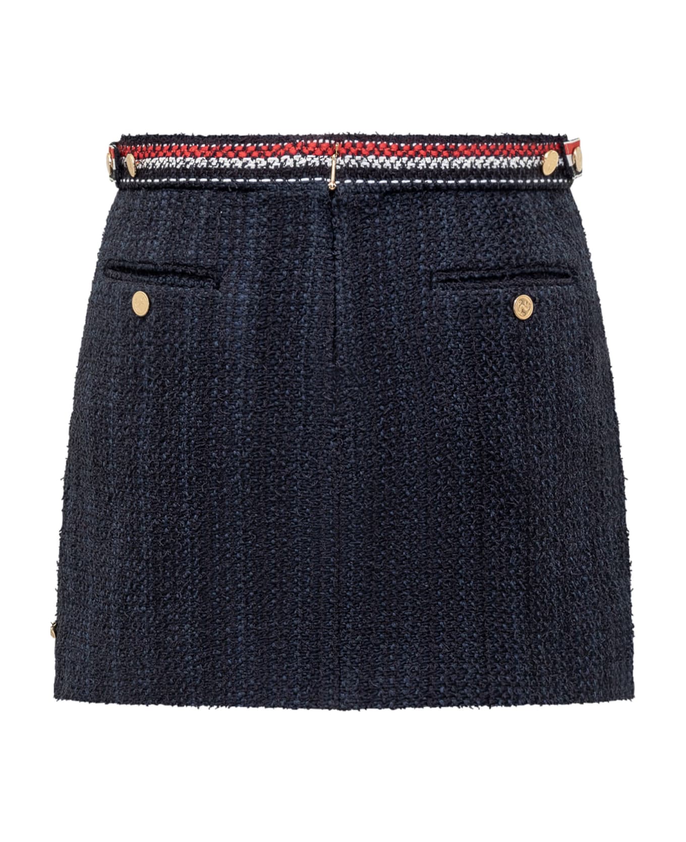 Thom Browne Thigh Length Side Tab Skirt - NAVY