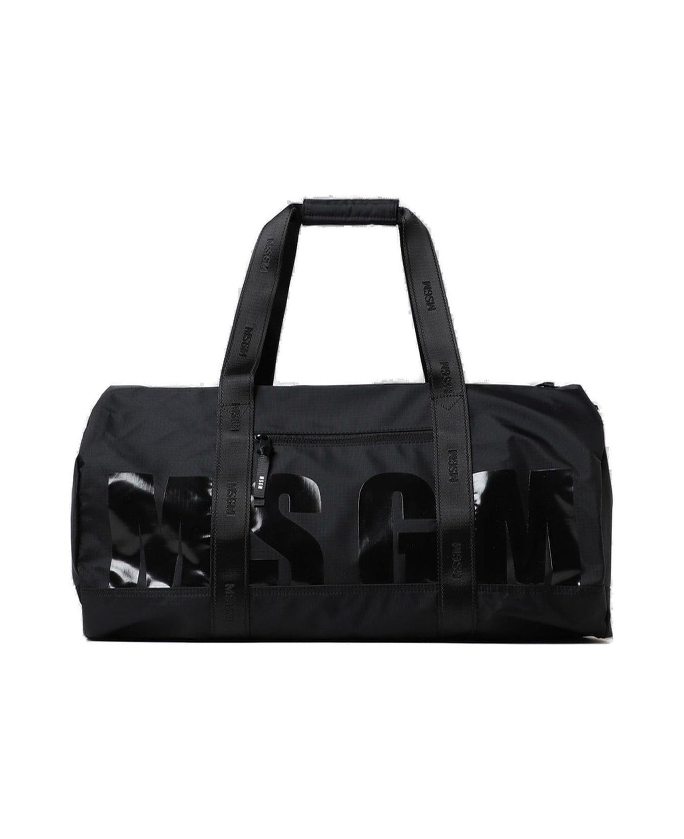 MSGM Logo-printed Zipped Holdall Bag - Black トートバッグ