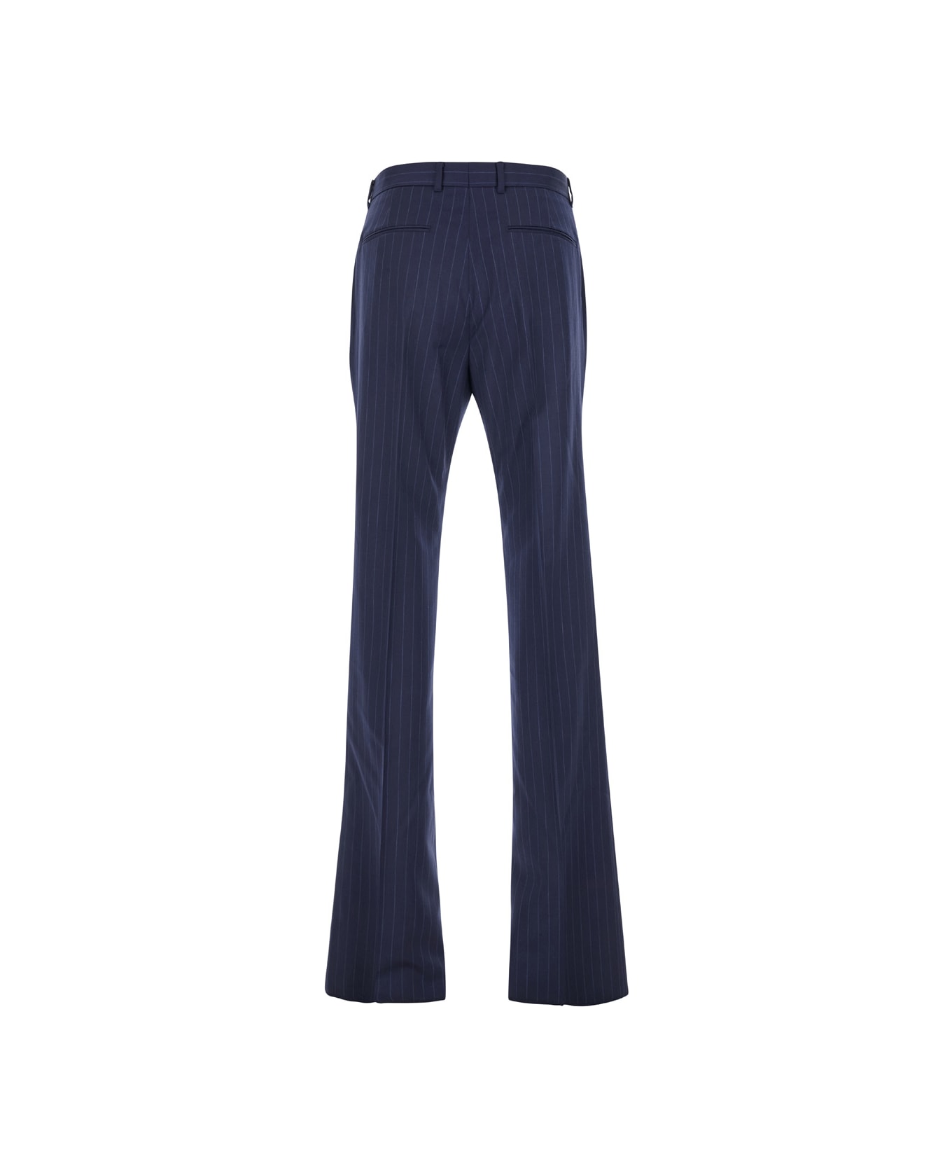 Givenchy Blue Flared Pants With High Waist In Wool Man - Blu