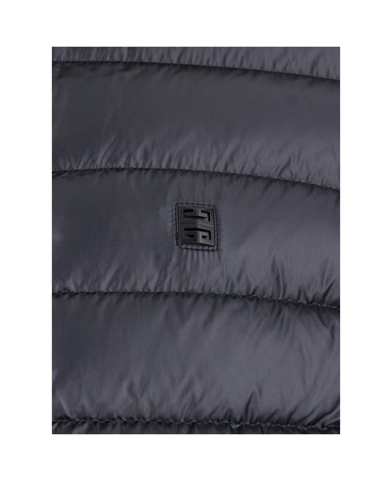 Givenchy Black High Neck Down Jacket With Logo Detail In Tech Fabric Man - Black