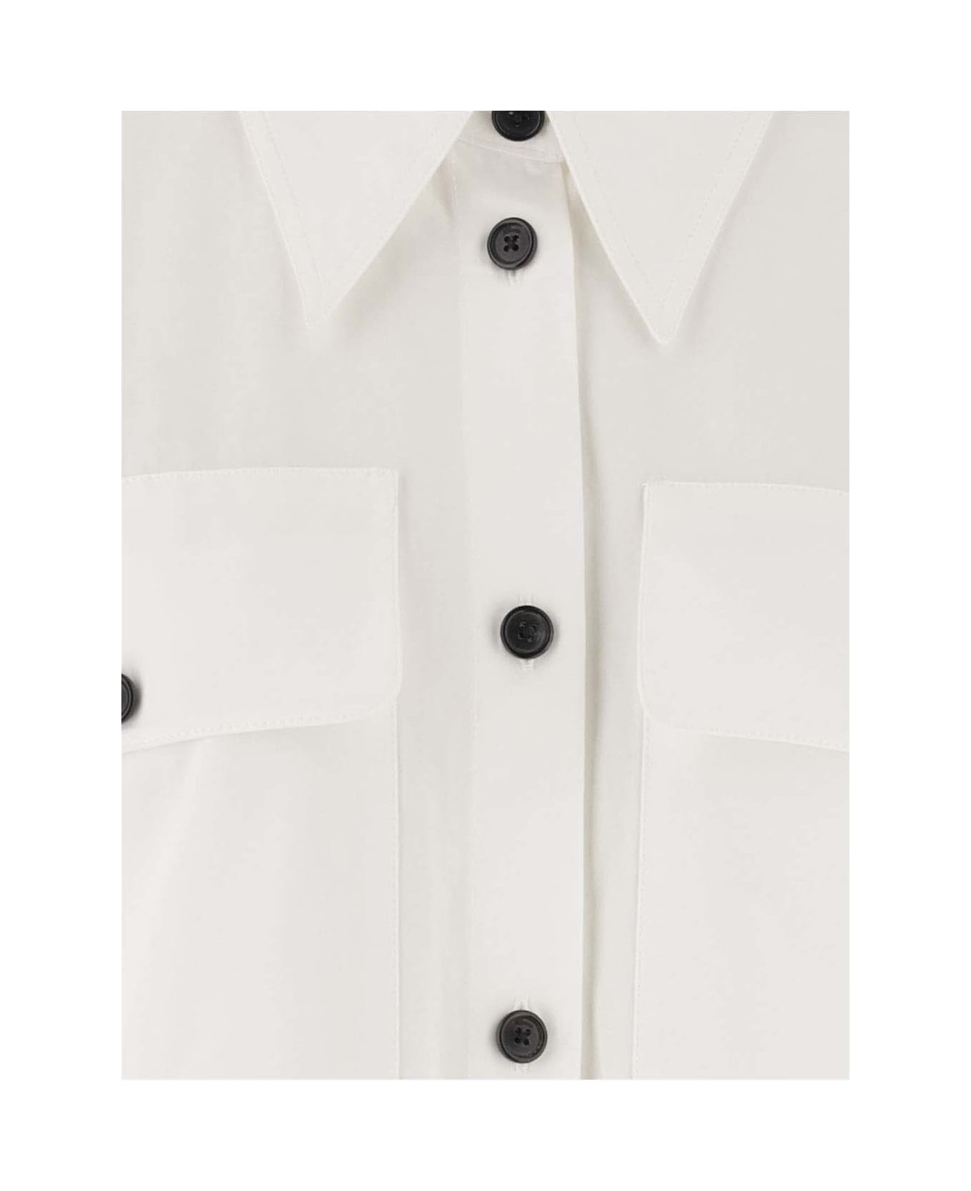 Khaite Cotton Shirt With Contrasting Buttons - White シャツ