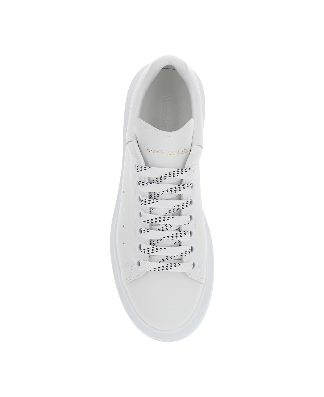 Alexander McQueen White Low Top Sneakers With Logo Lettering On Tongue And Heel In Leather Woman - White