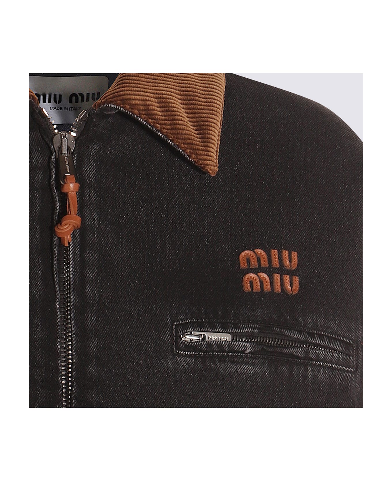 Miu Miu Black Cotton Denim Jacket - Black