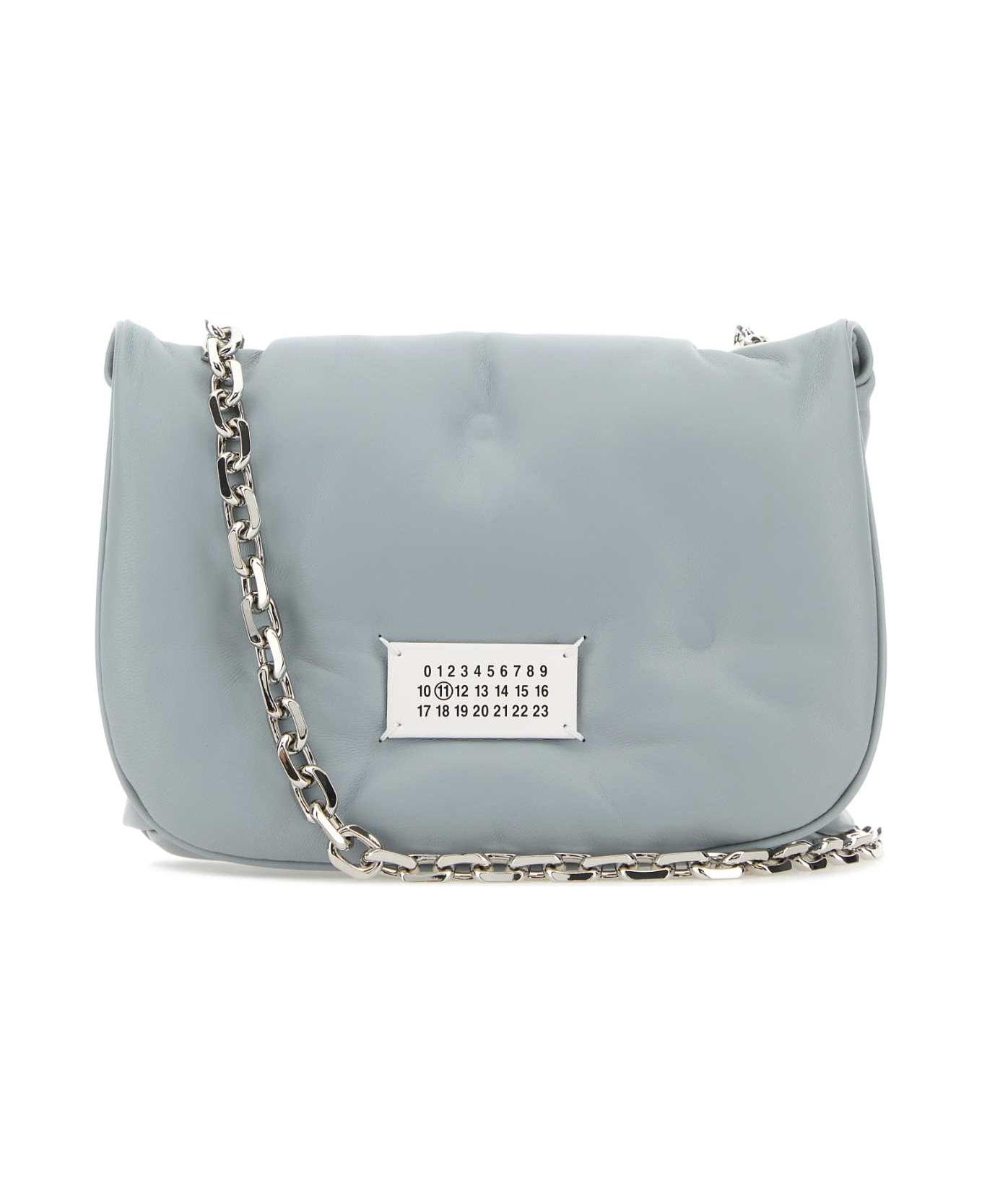 Maison Margiela Light Blue Nappa Leather Small Glam Slam Flap Crossbody Bag - MIST