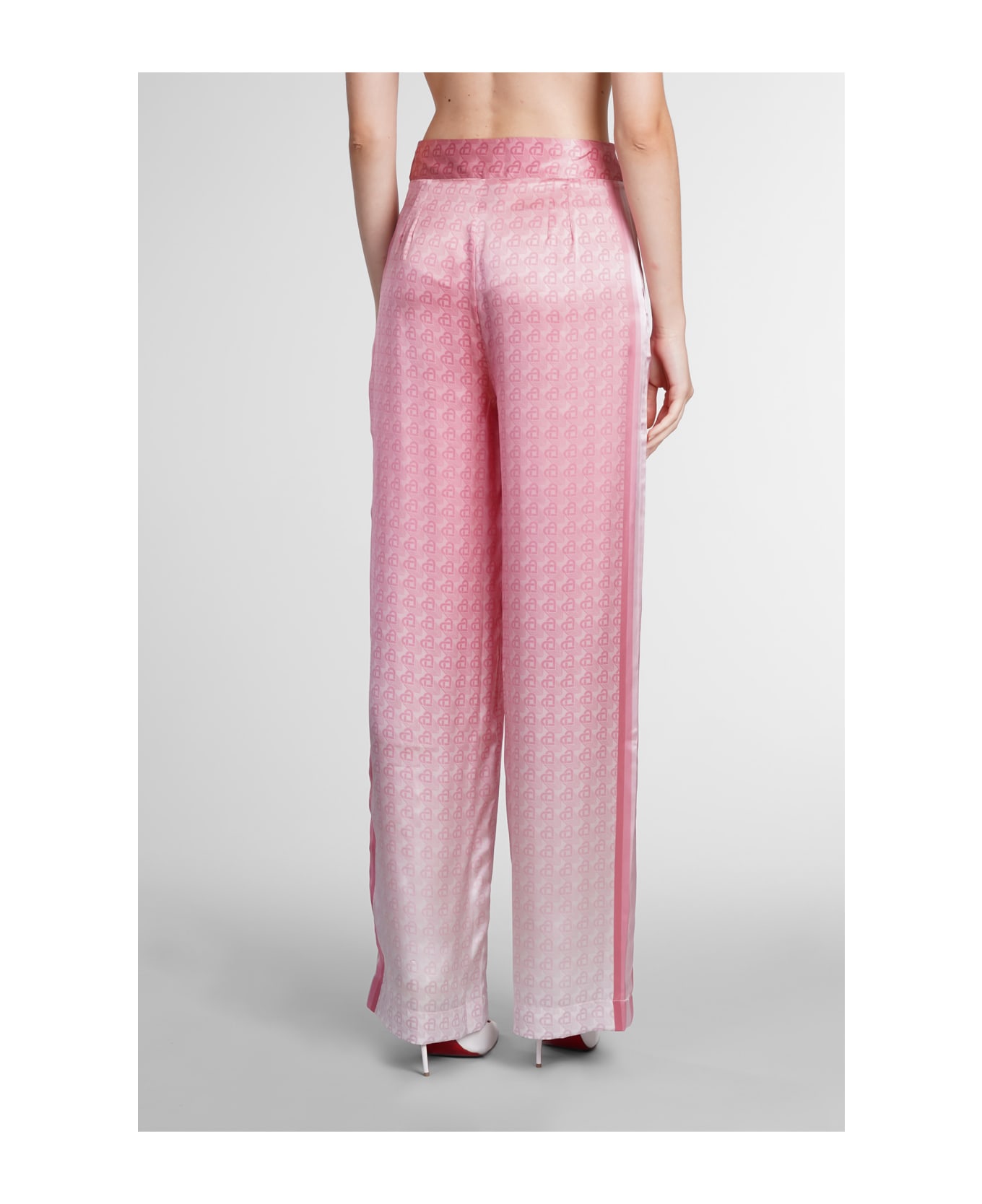 Casablanca Morning City View Silk Trousers - Pink