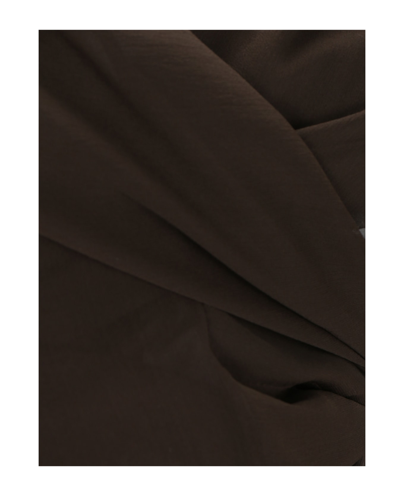 Saint Laurent Silk Muslin Crepe Hooded Wrap Blouse - Chocolat