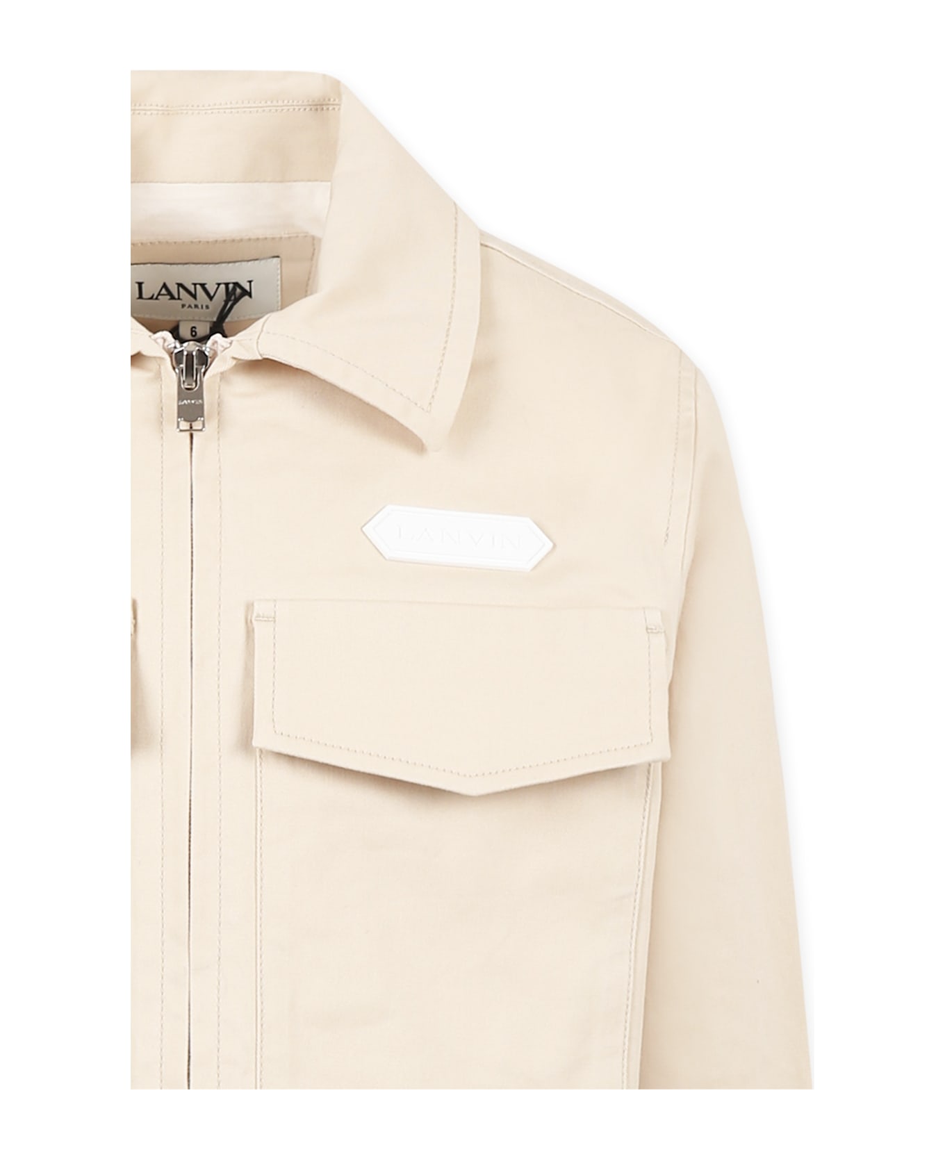 Lanvin Ivory Jacket For Boy With Logo - Ivory