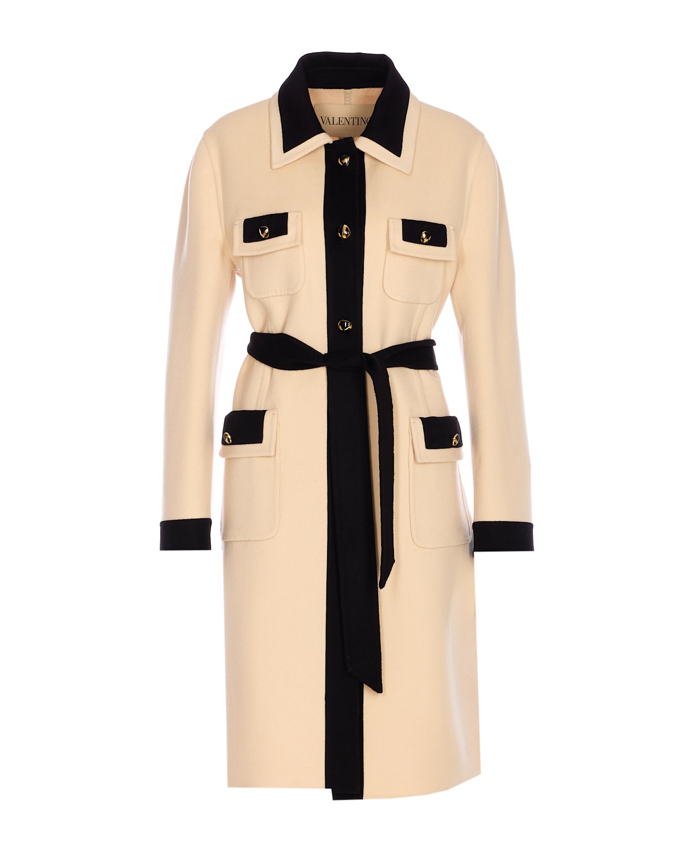 Valentino Garavani Solid Compact Drap Coat - Beige