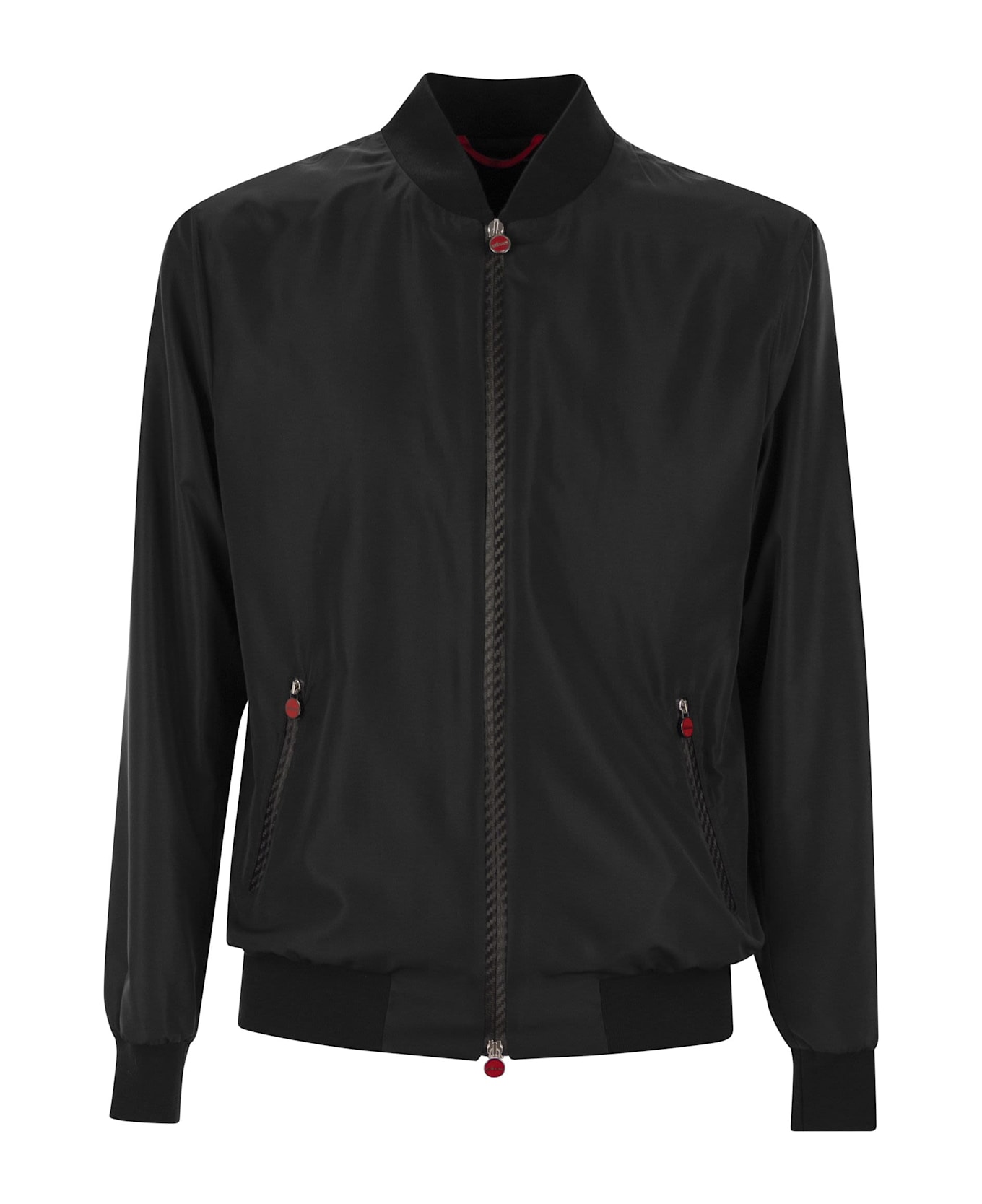 Kiton Sea - Bomber Jacket In Technical Fabric - Black