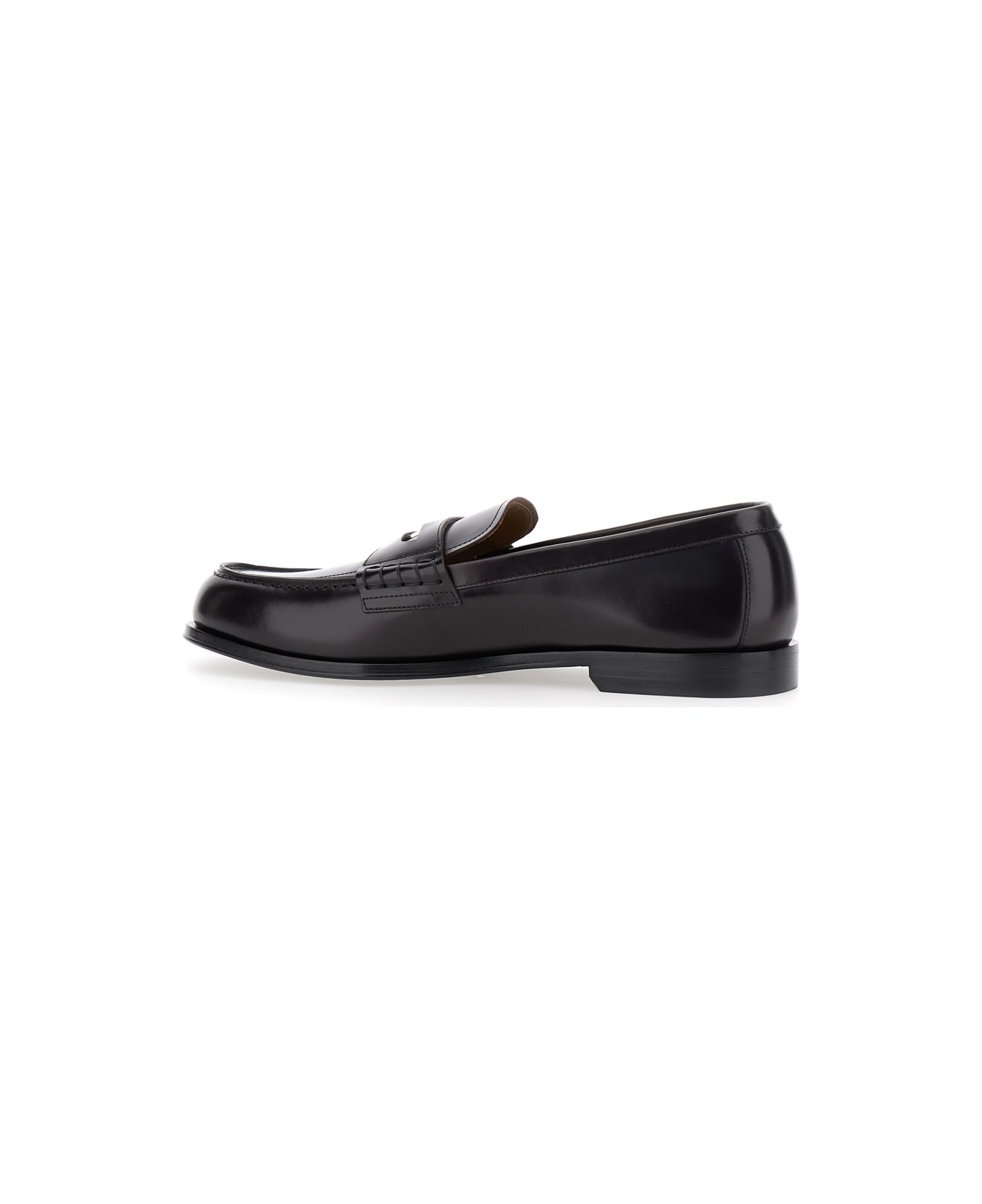 Dsquared2 Bordeaux Loafers With Logo Plaque On The Front In Leather Man - Bordeaux