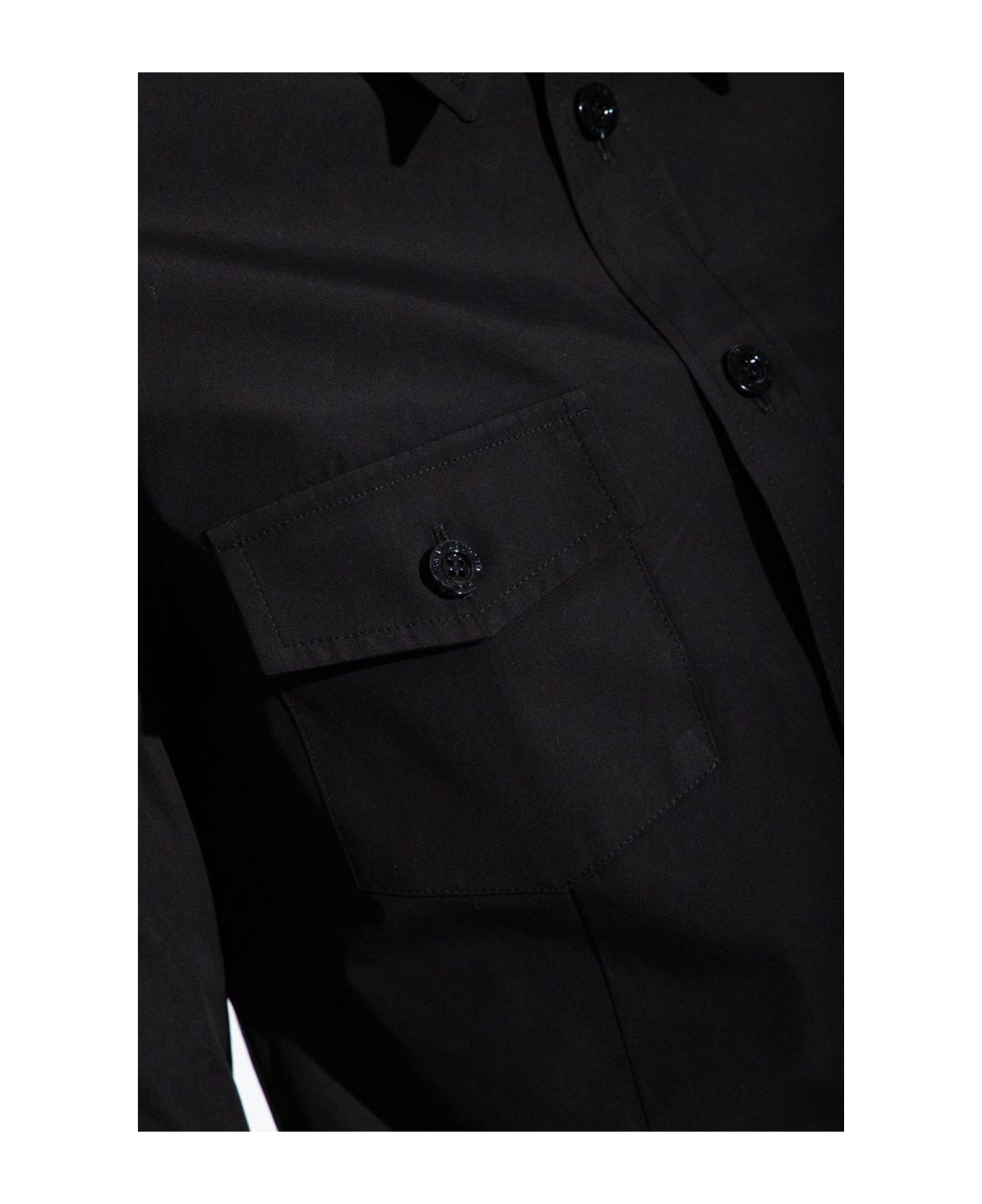 Saint Laurent Buttoned Long-sleeved Shirt - BLACK