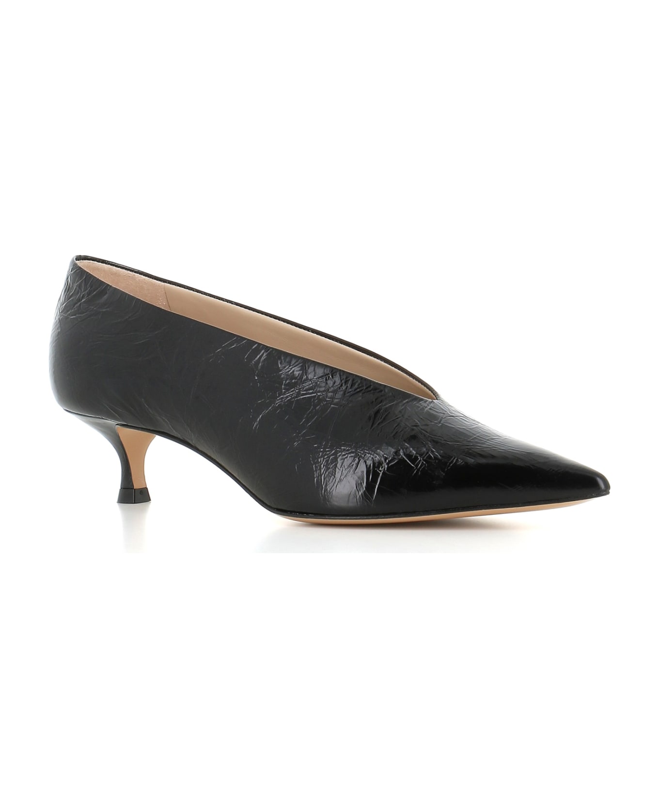 Le Monde Beryl Décollette Babouche Kitten Heel - Black