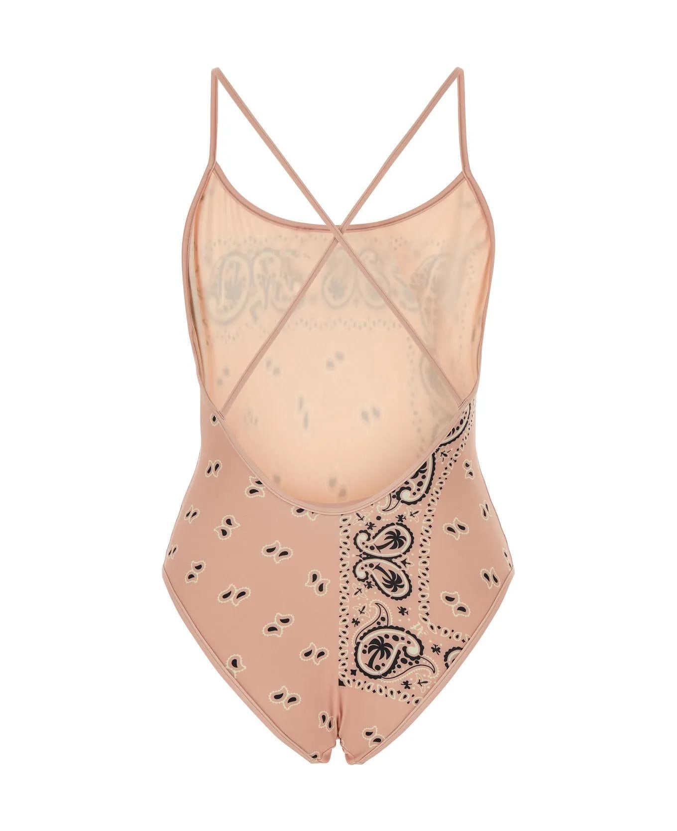 Palm Angels Printed Stretch Polyester Swimsuit - Pink