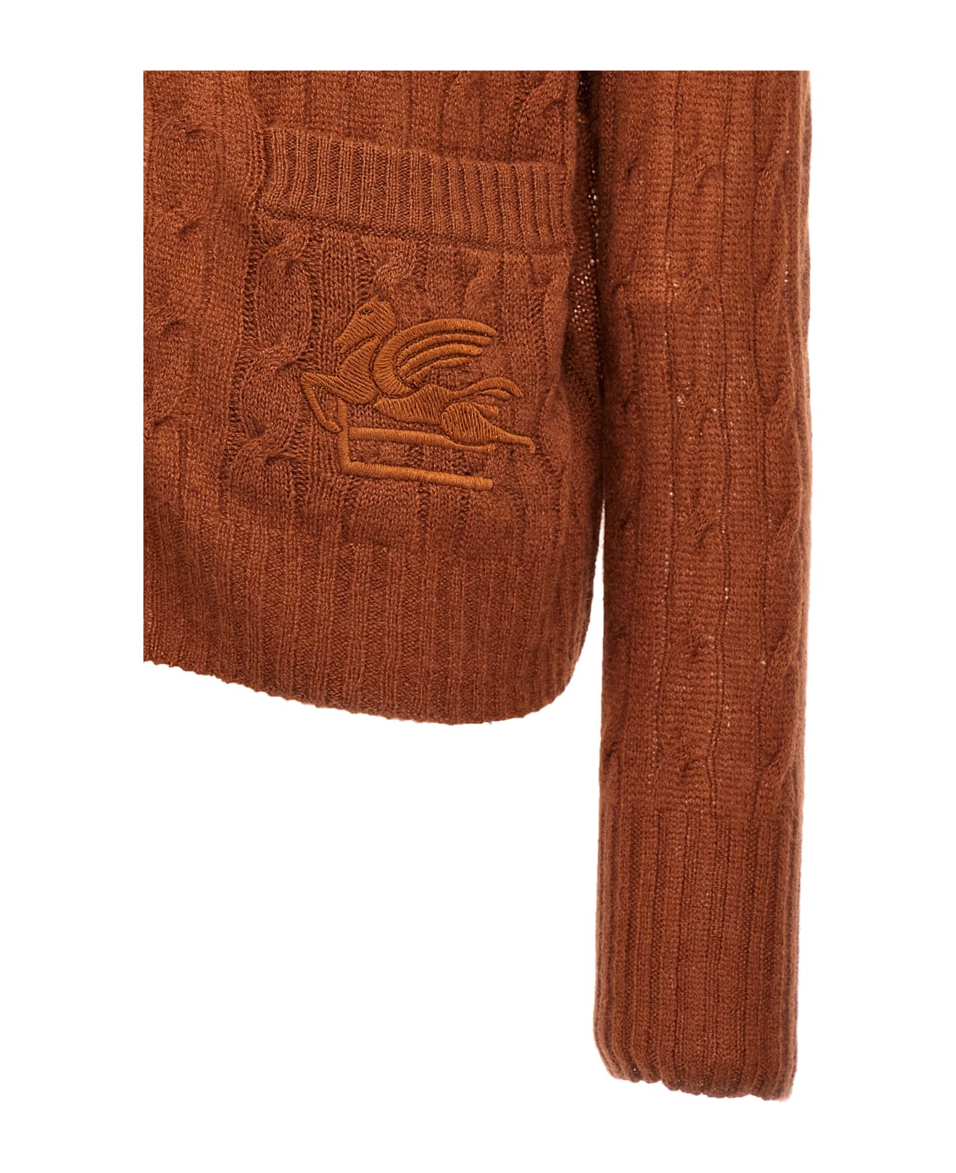 Etro Braid Pattern Cardigan - Brown