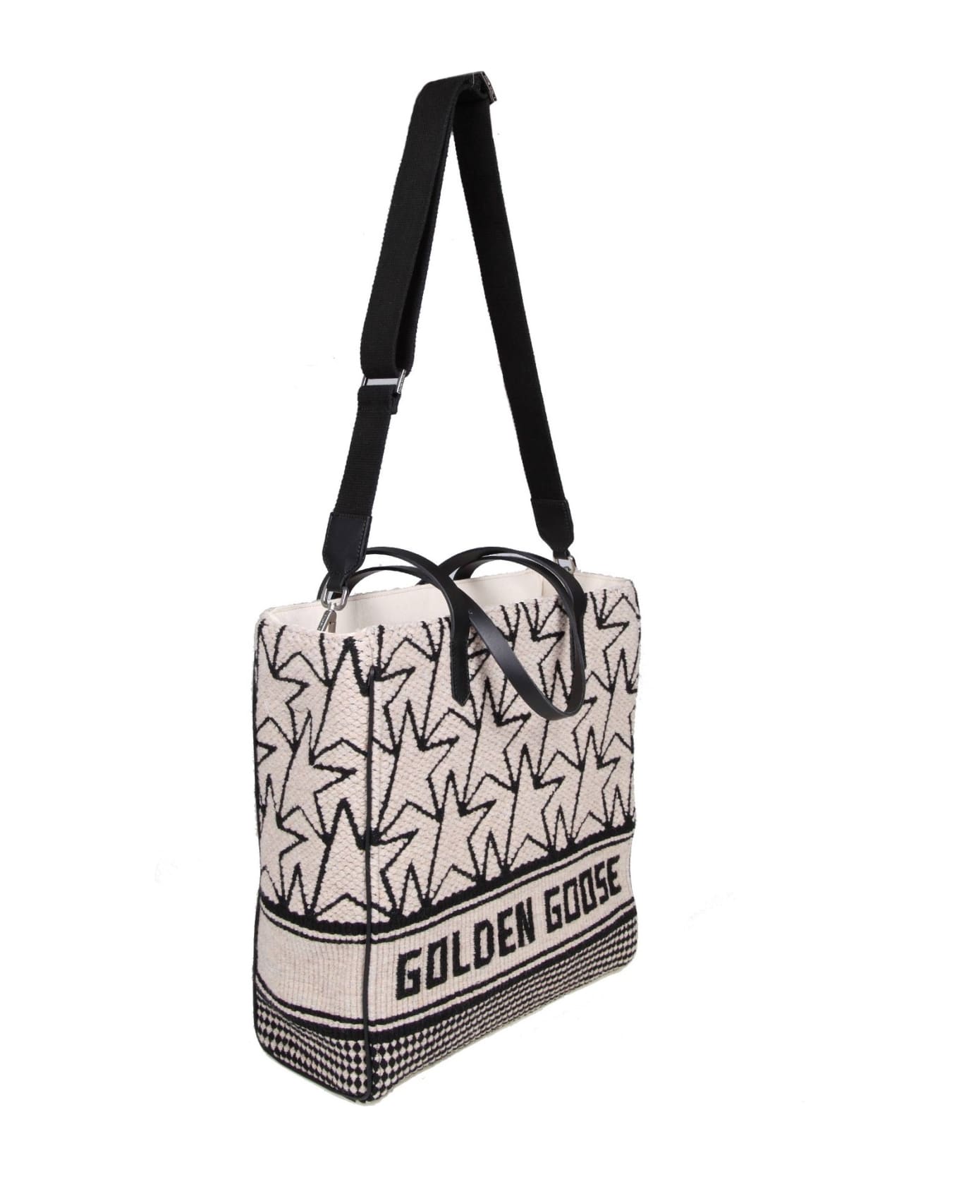 Golden Goose California Bag In Cotton And Leather - White