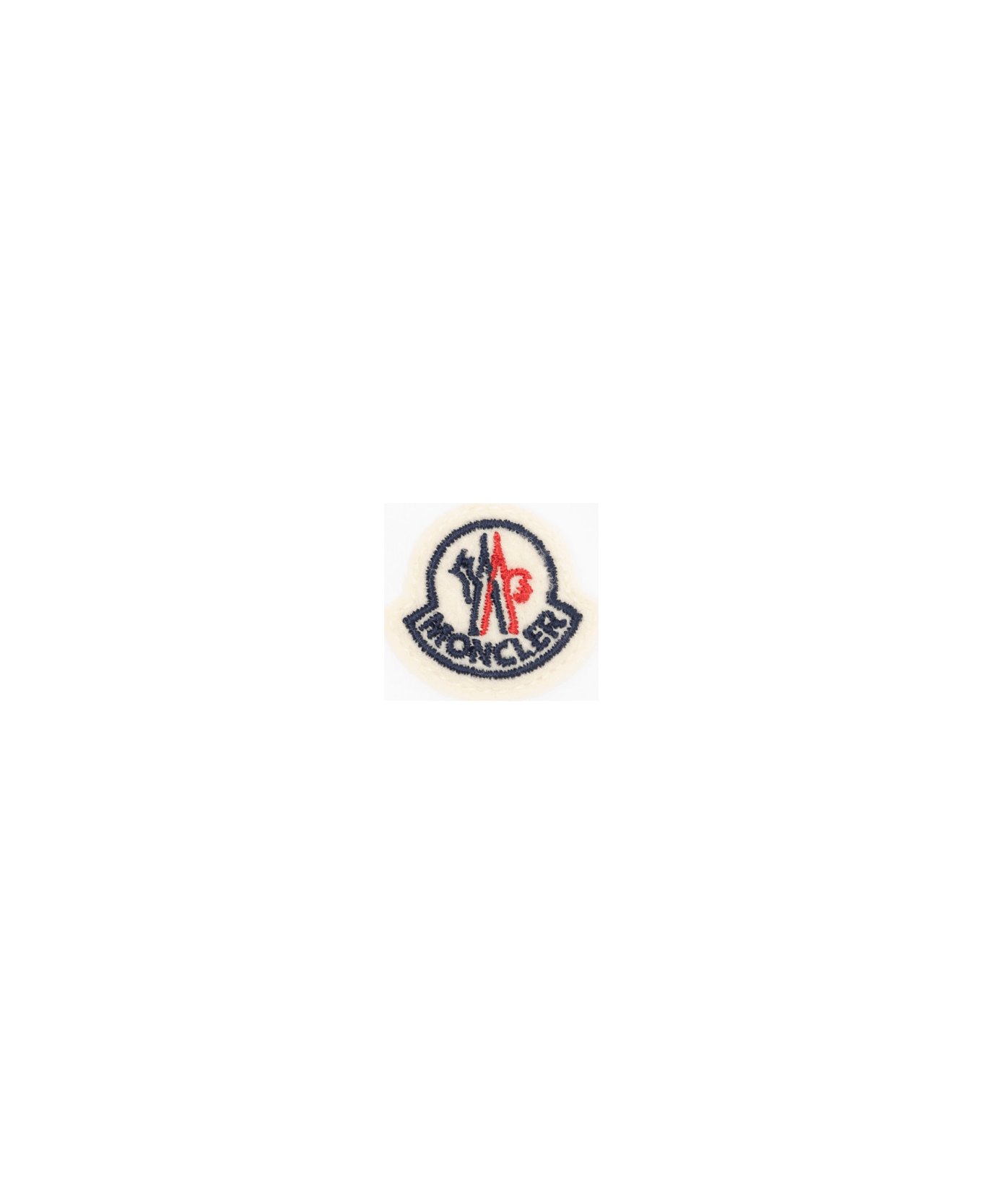 Moncler White Crewneck T-shirt With Logo Patch In Cotton Boy - White