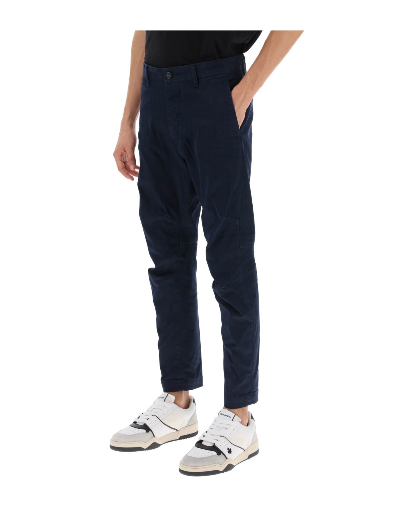 Dsquared2 Chino Cotton Trousers - NAVY BLUE (Blue)