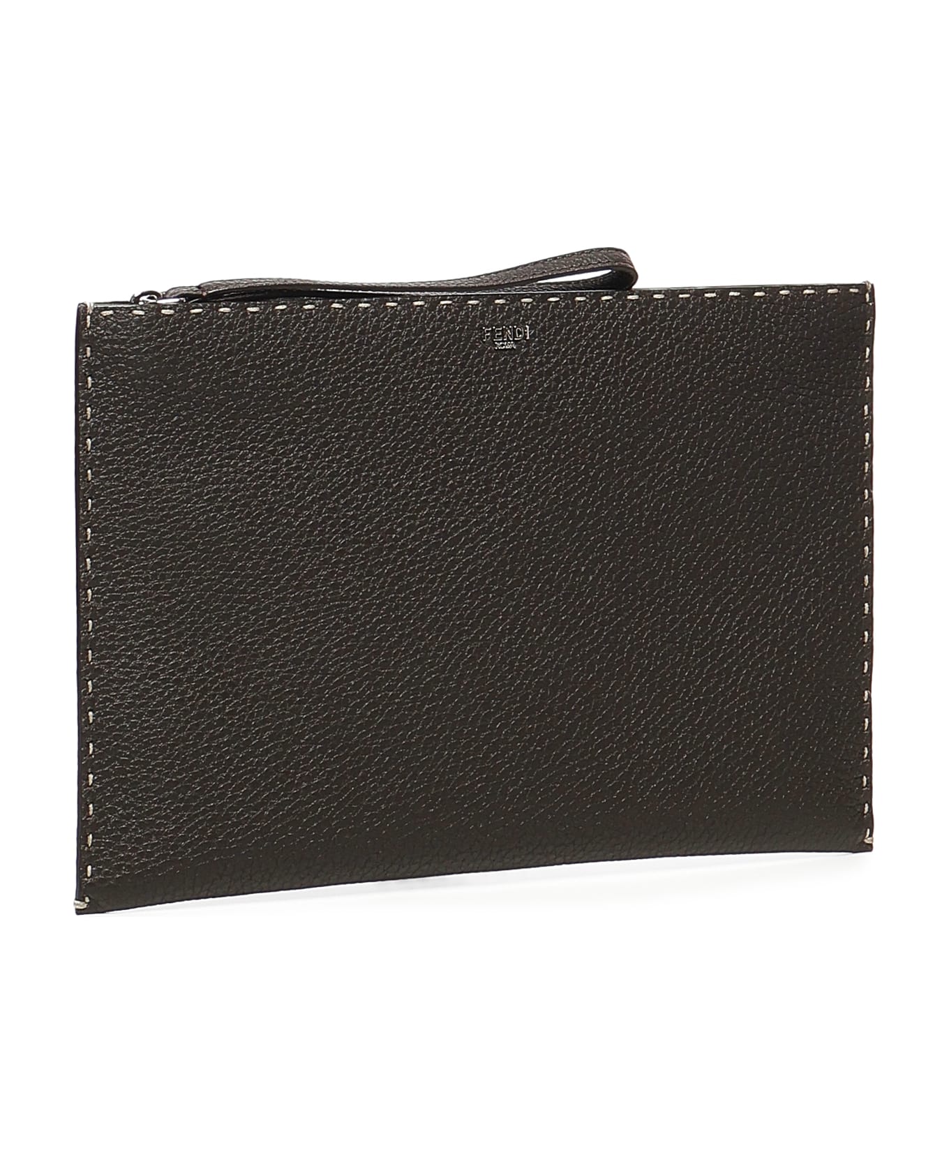 Fendi Pouch Piatta Medium Selleria - Brown