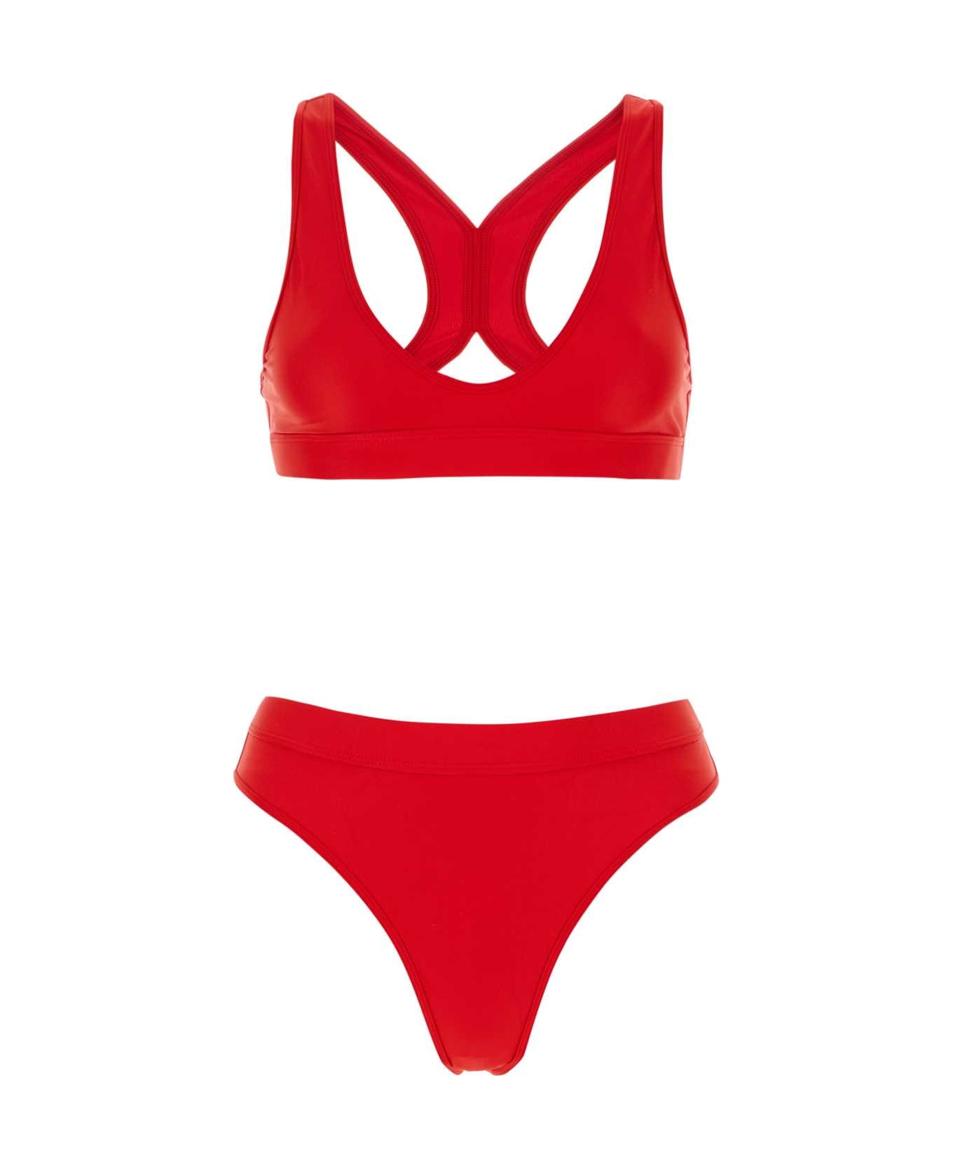 Ami Alexandre Mattiussi Red Stretch Nylon Bikini - 681