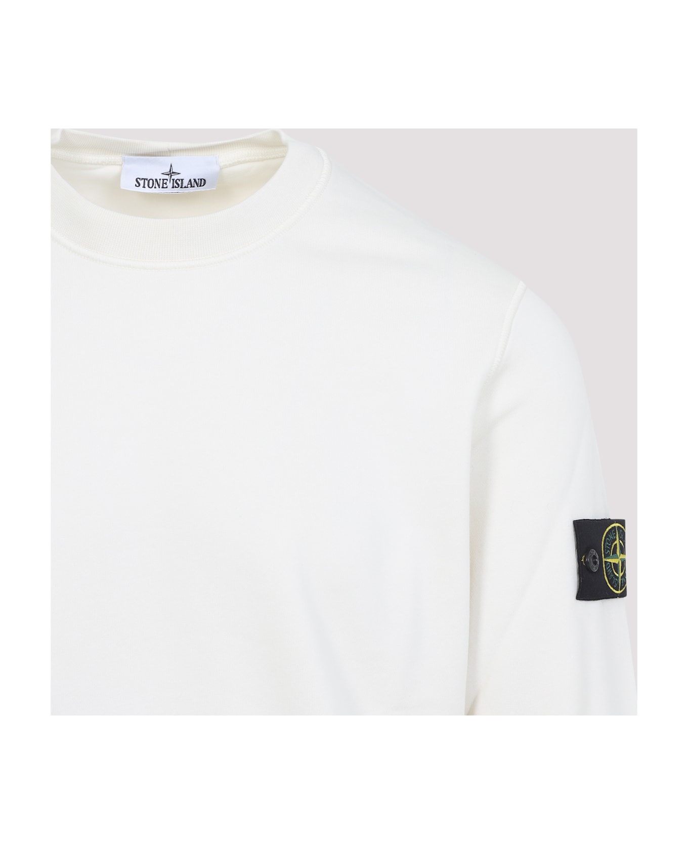 Stone Island Cotton Sweatshirt - Ivory