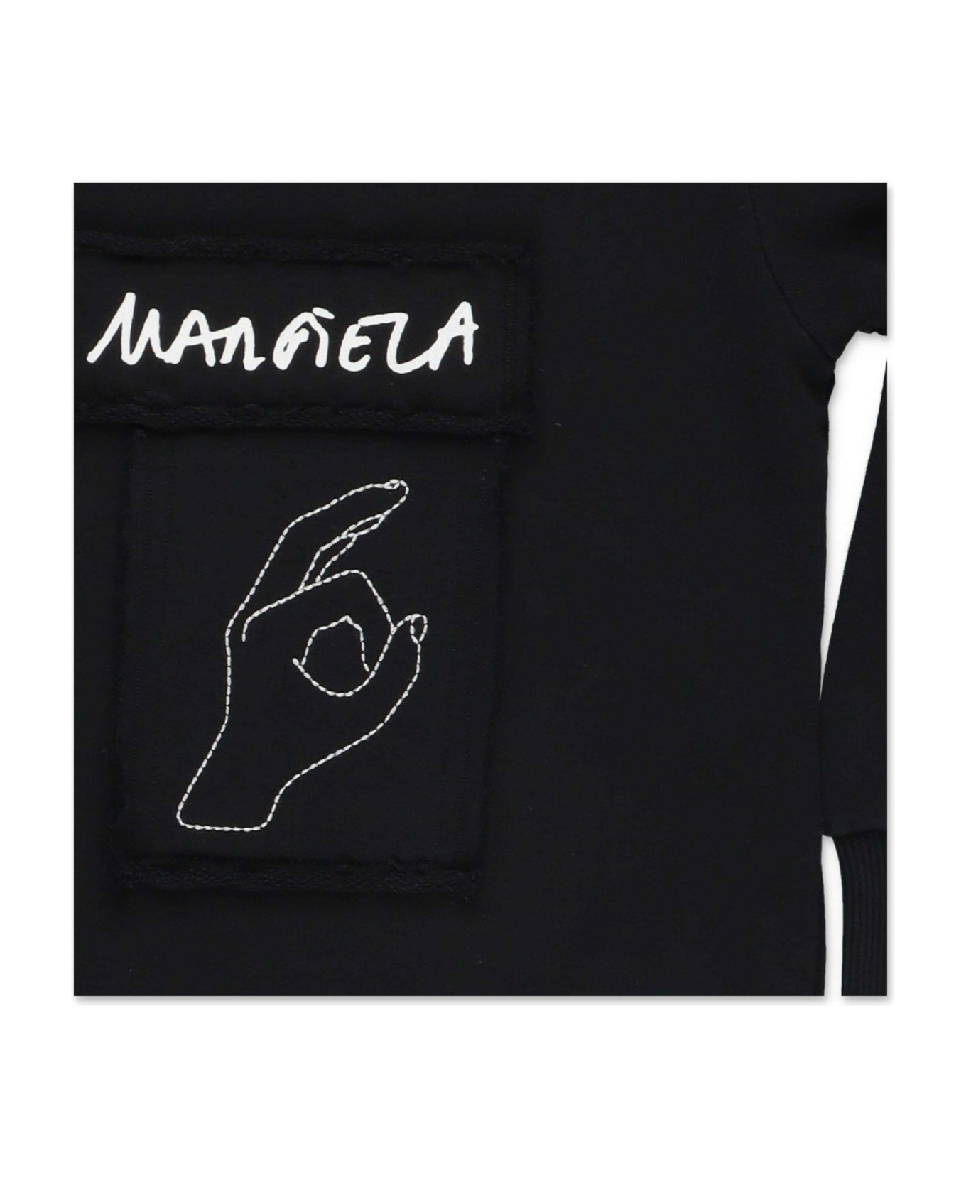Maison Margiela Logo Print Sweatshirt Dress - BLACK