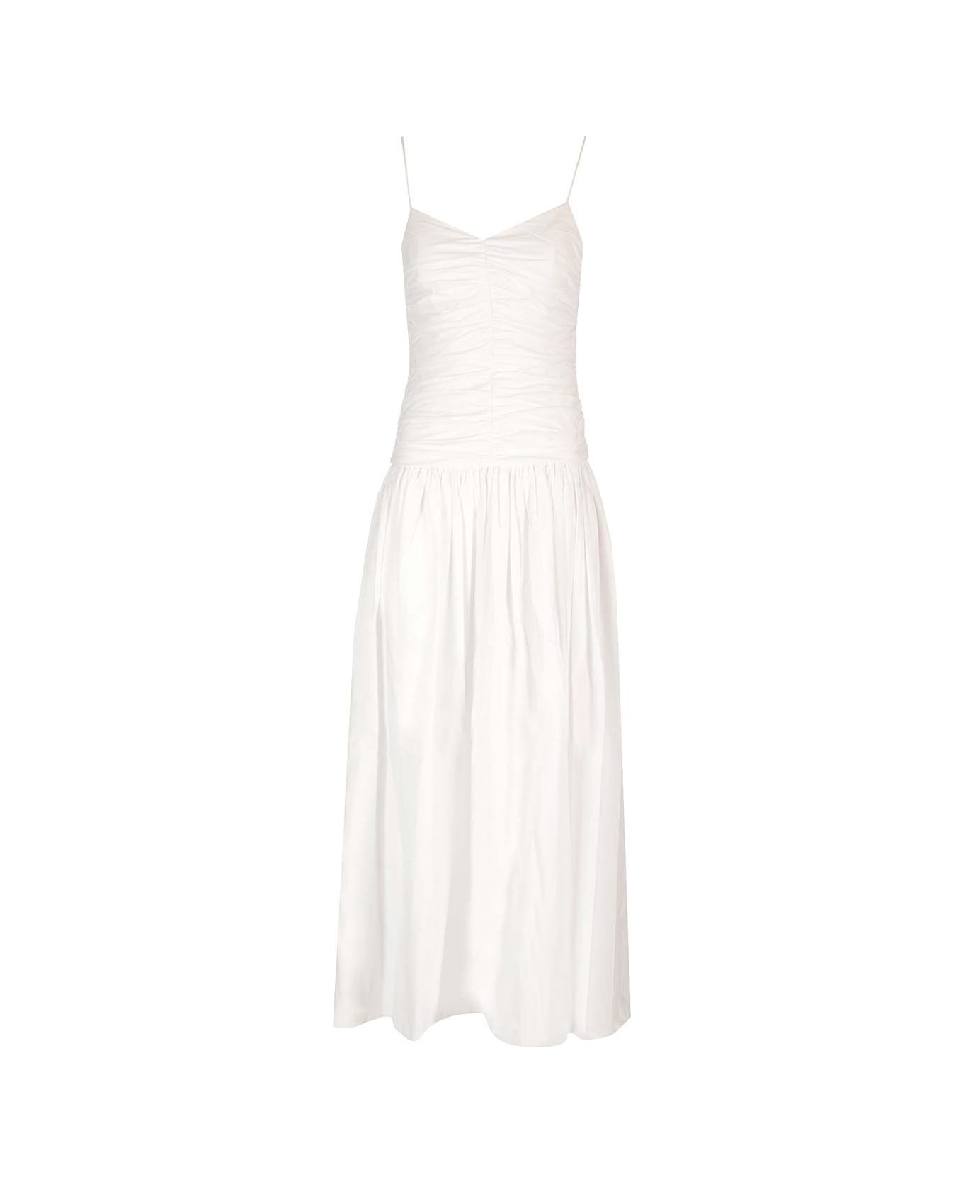 MATTEAU Gathered Low-waisted Dress - White