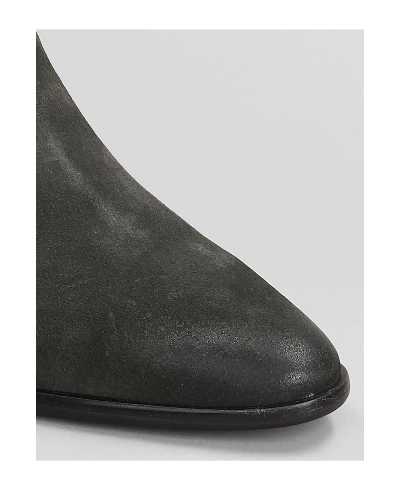 Ash Fame Texan Ankle Boots In Grey Suede - grey