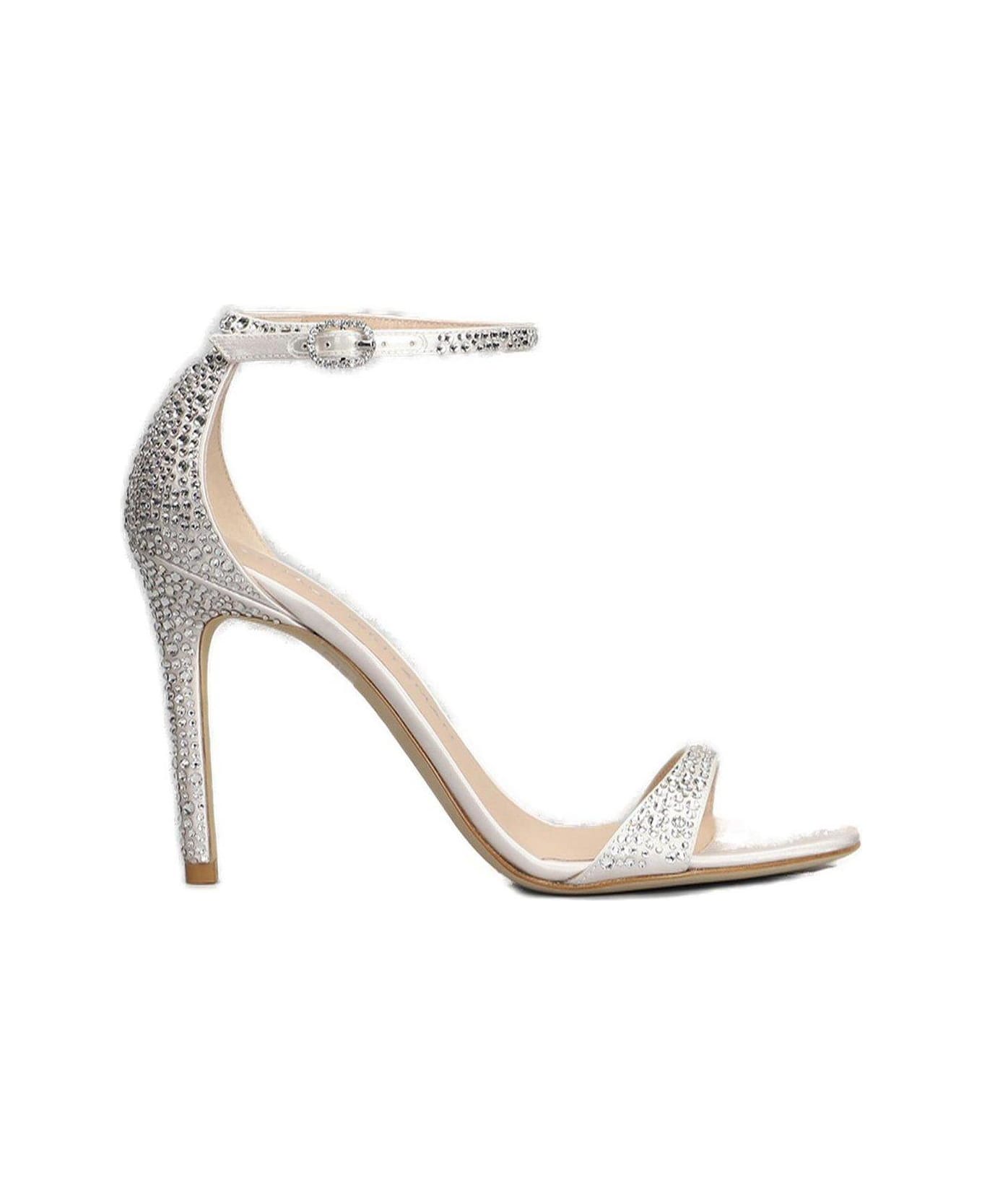 Stuart Weitzman Nudist Shine Sandals - Cream