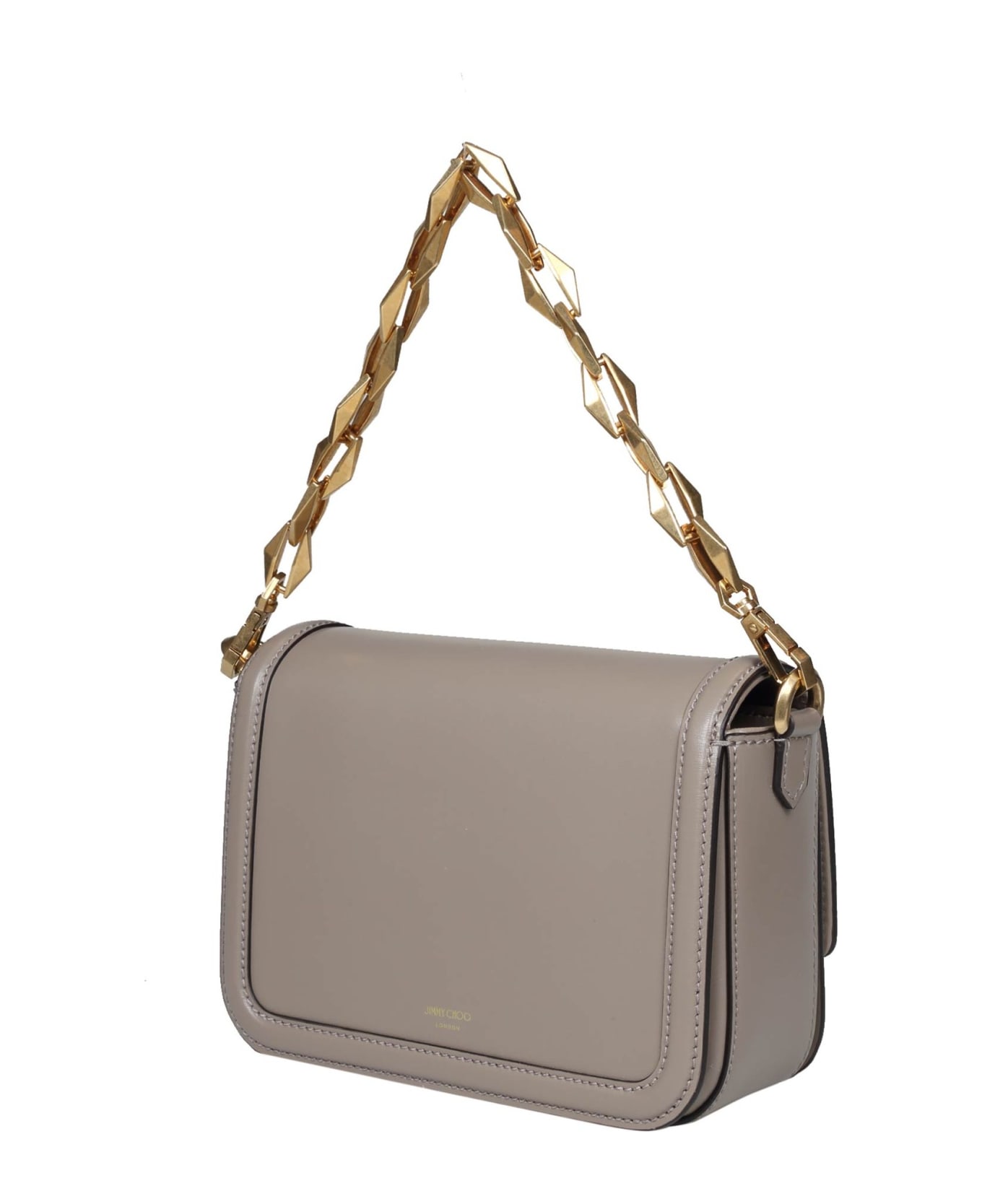 Jimmy Choo Diamond Crossbody Bag In Taupe Color Leather - Taupe ショルダーバッグ
