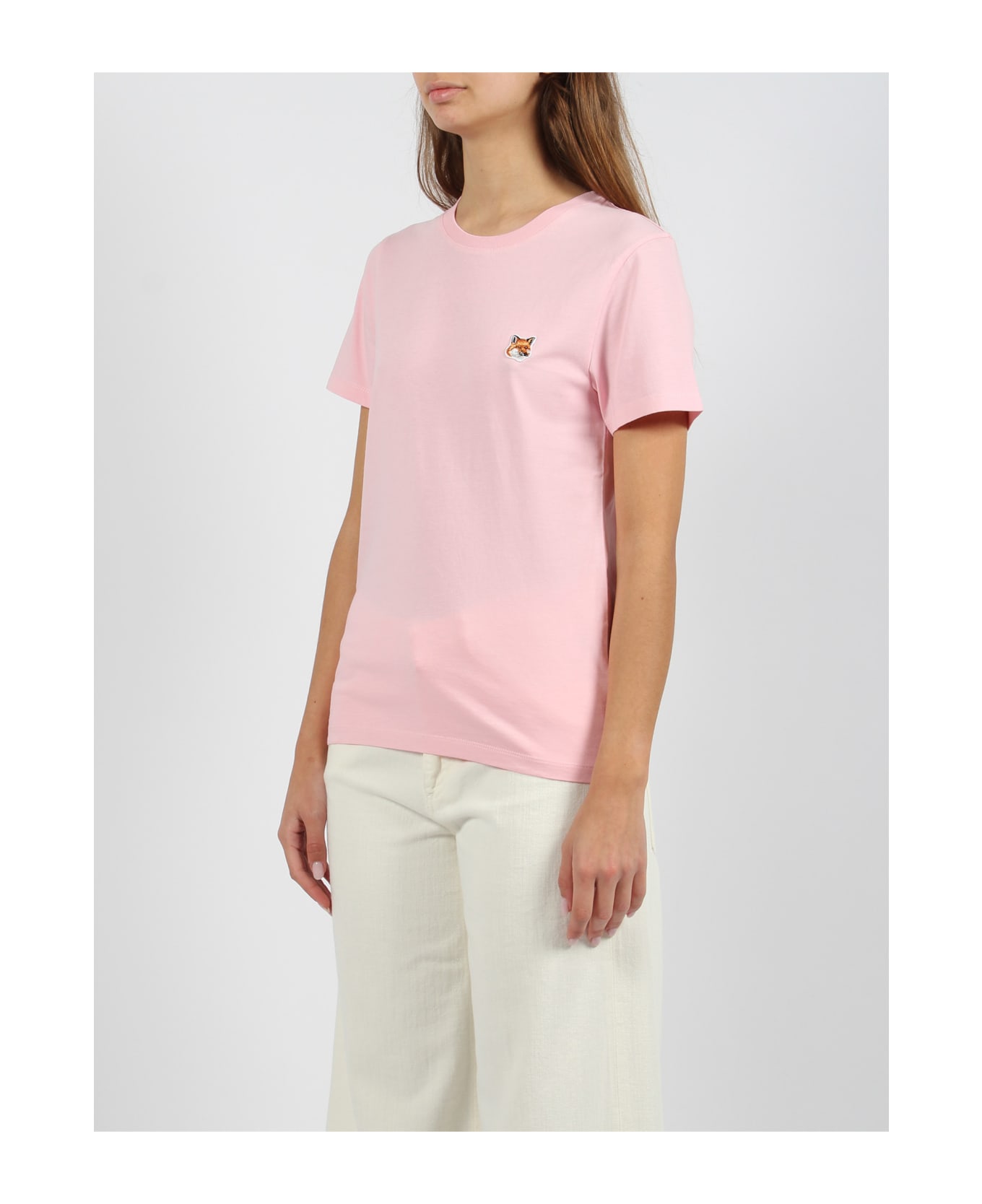 Maison Kitsuné Fox Head Patch T-shirt - Pink & Purple