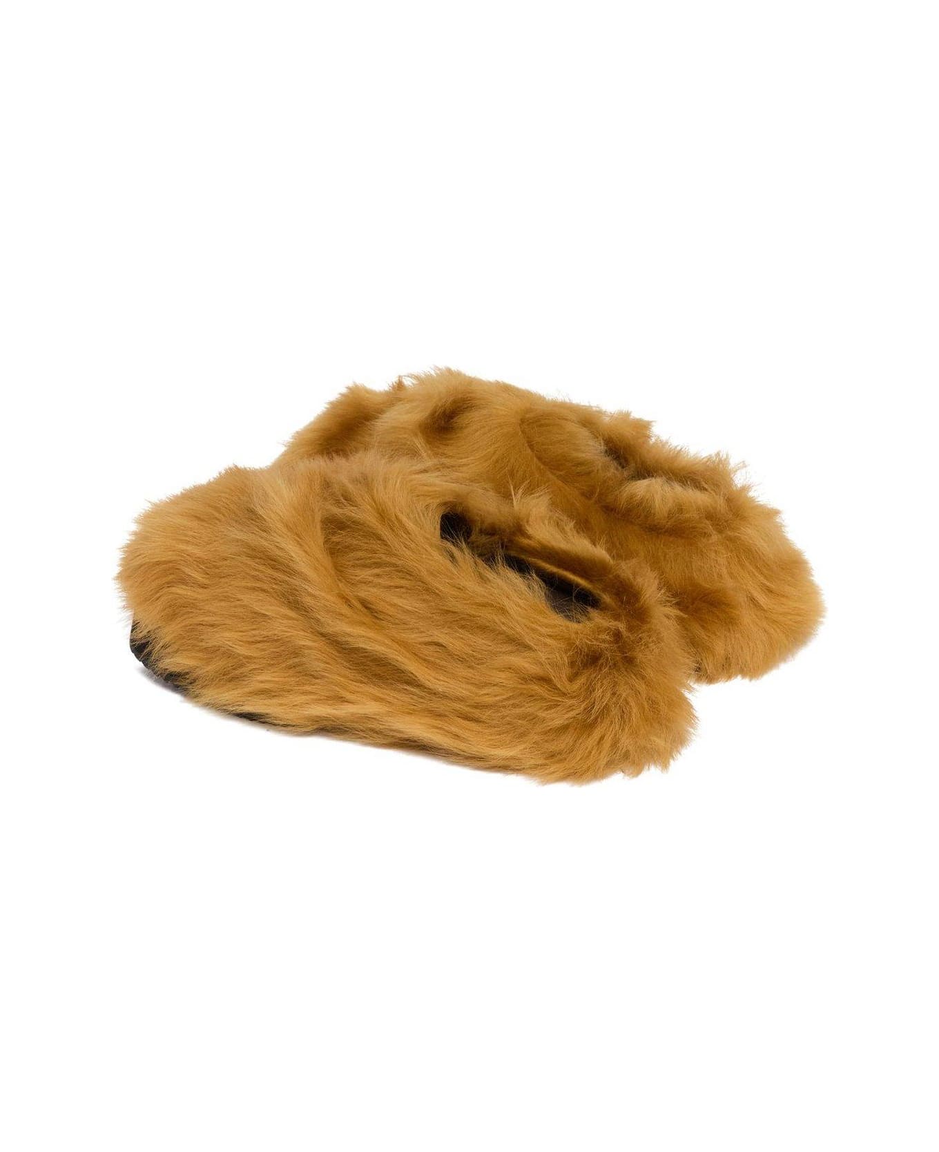 The Attico Fluffy Mini Robin Mules - BROWN