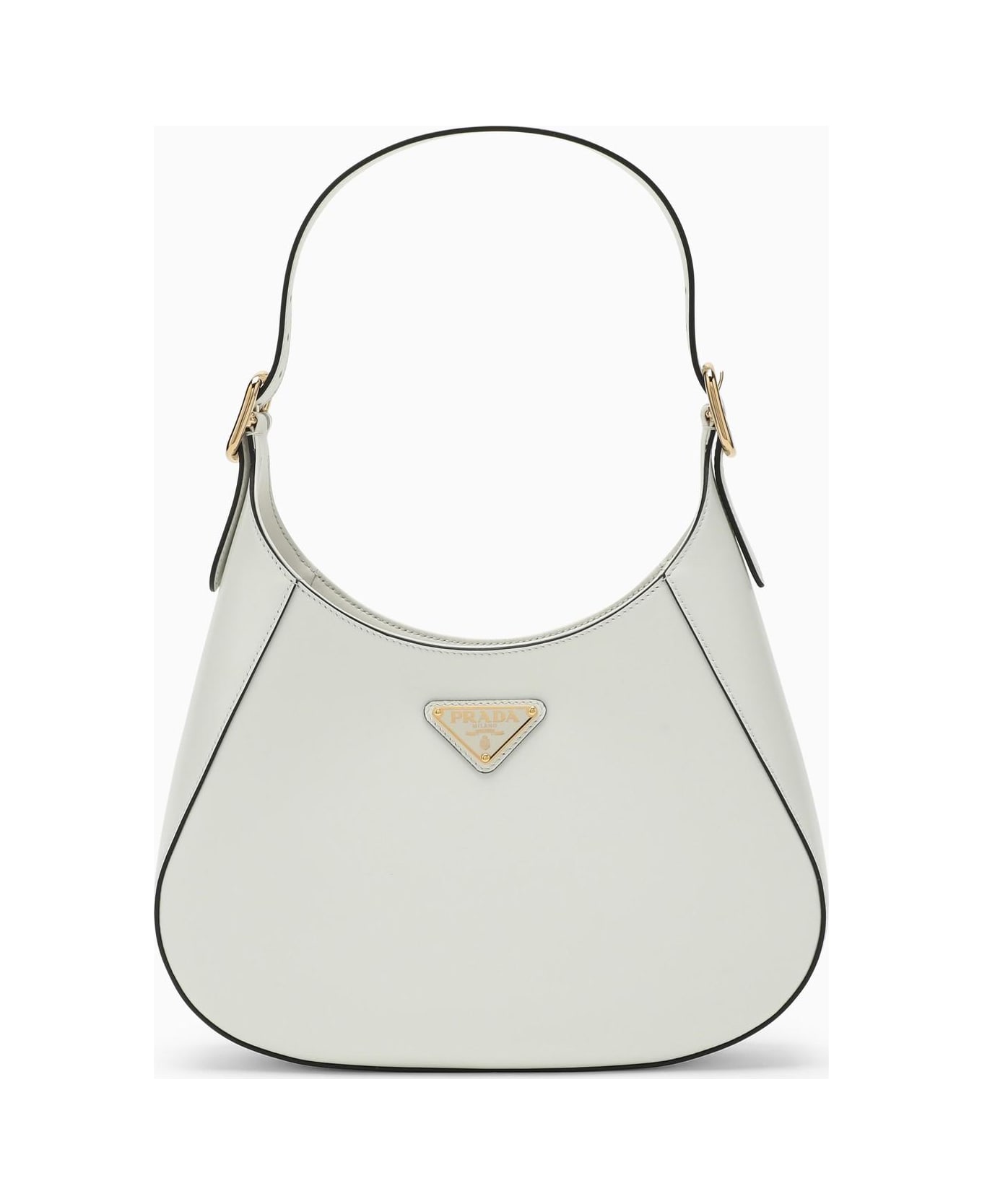 Prada Cleo White Leather Shoulder Bag - BIANCO N