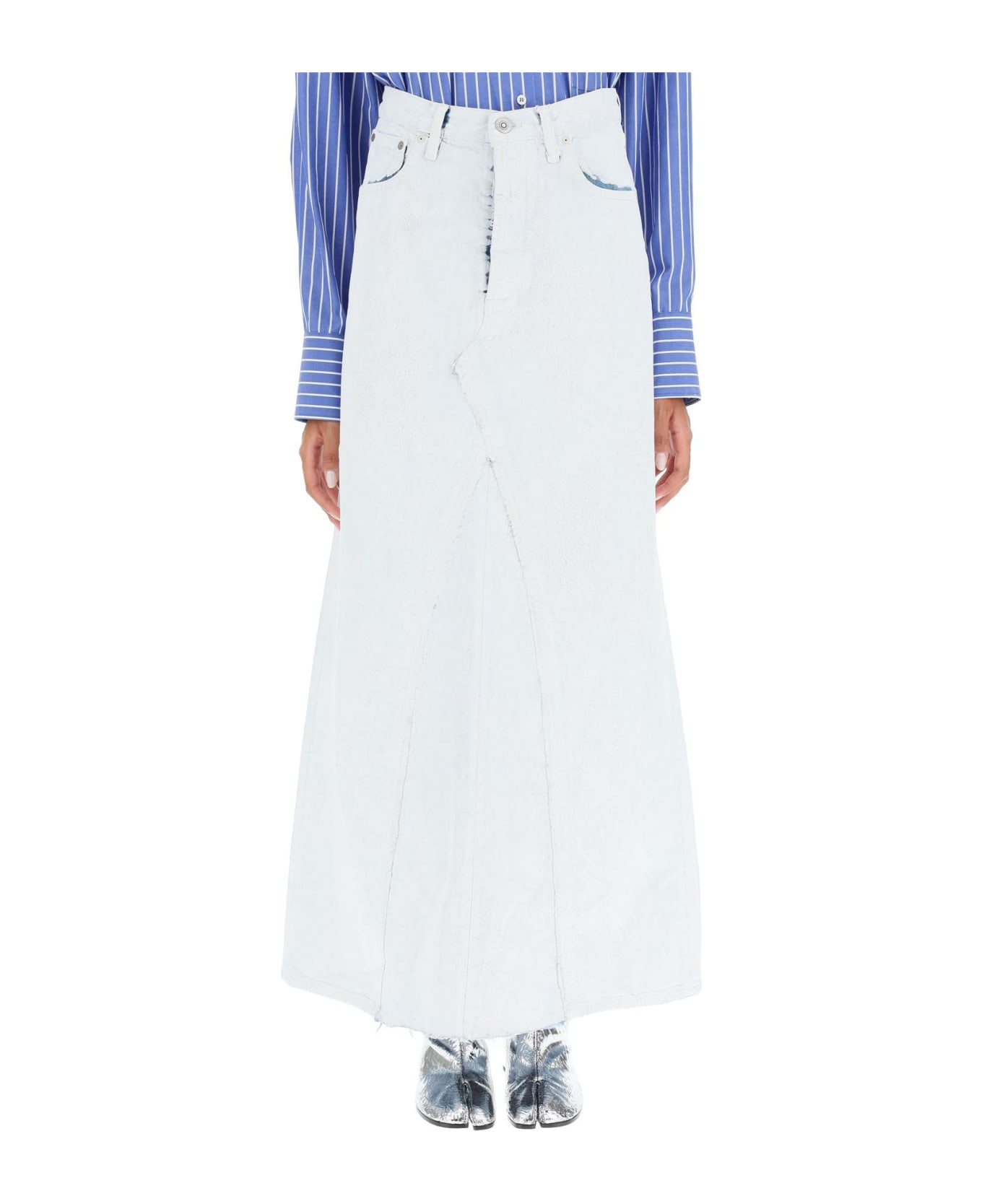 Maison Margiela Denim Skirt - WHITE PAINT (White) スカート